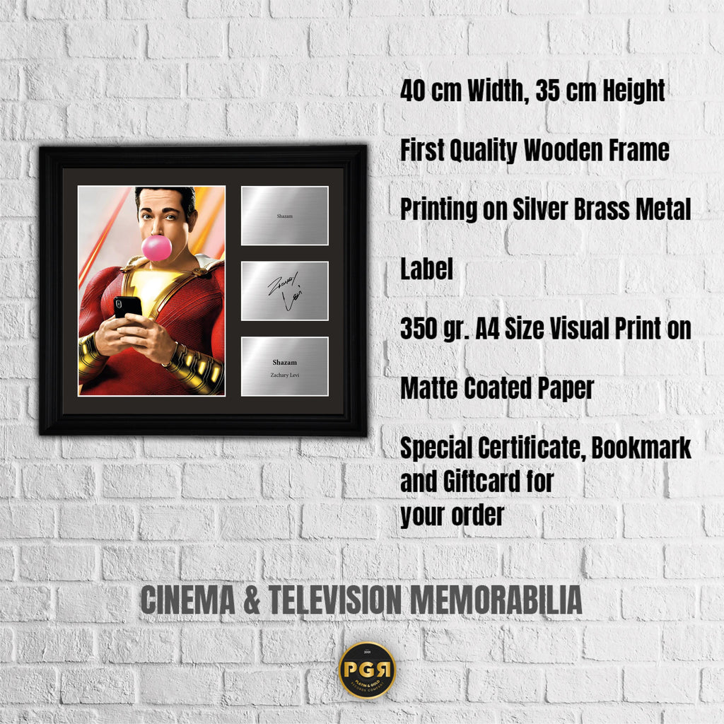 Shazam - Zachary Levi - Framed Movie Character Print with Copy Signed