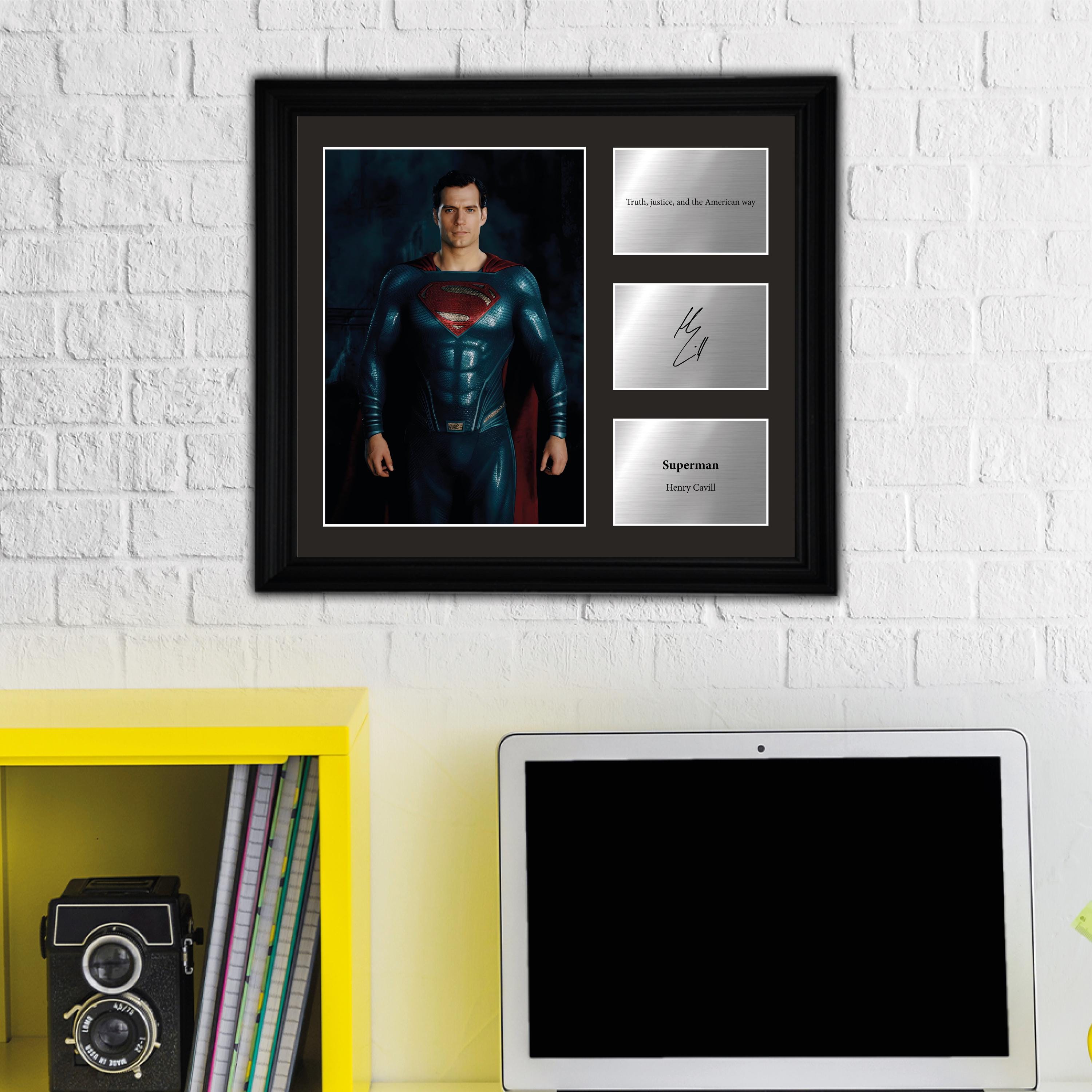 Superman - Henry Cavill - Framed Movie Character Print with Copy Signed