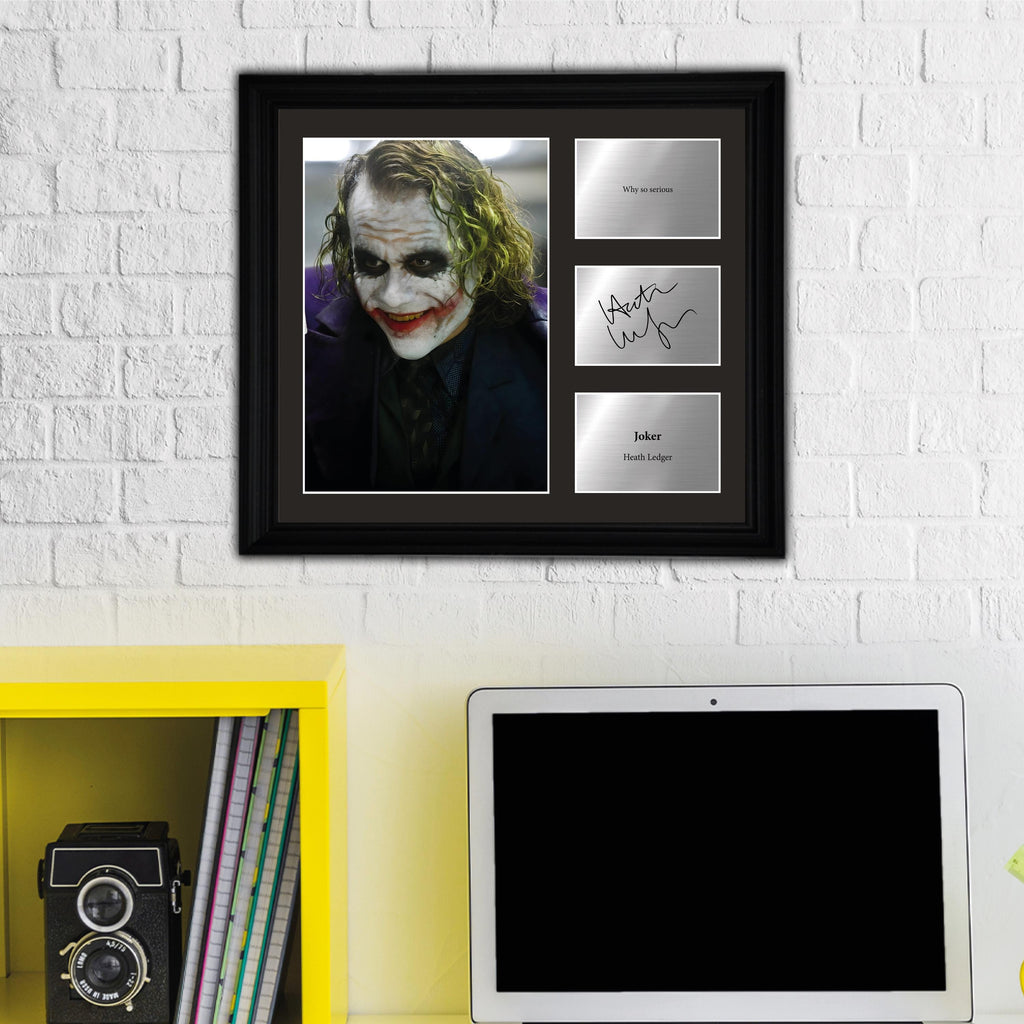 Joker - Heath Ledger - Framed Movie Character Print with Copy Signed