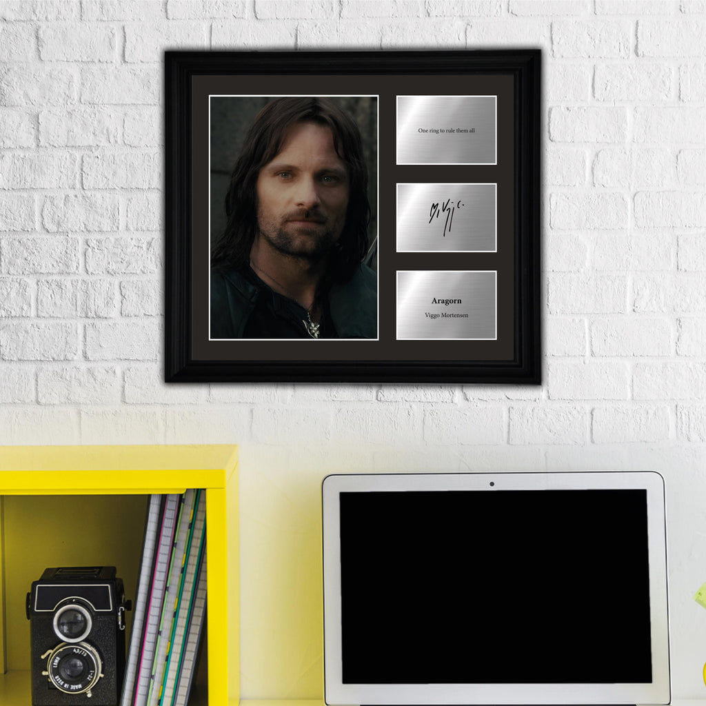 Aragorn - Viggo Purpletensen - Framed Movie Character Print with Copy Signed