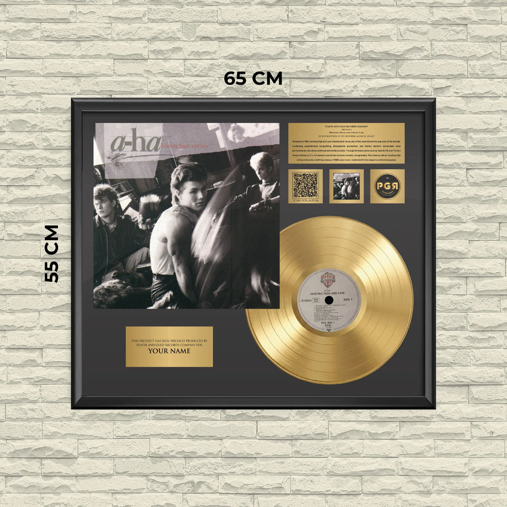 Personalized A-ha Hunting High and Low Gold Record Framed Wall Art