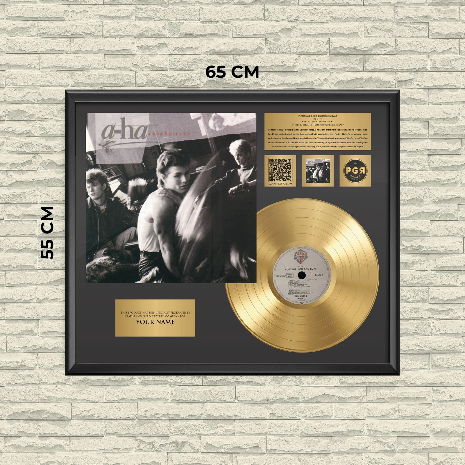 Personalized A-ha Hunting High and Low Gold Record Framed Wall Art
