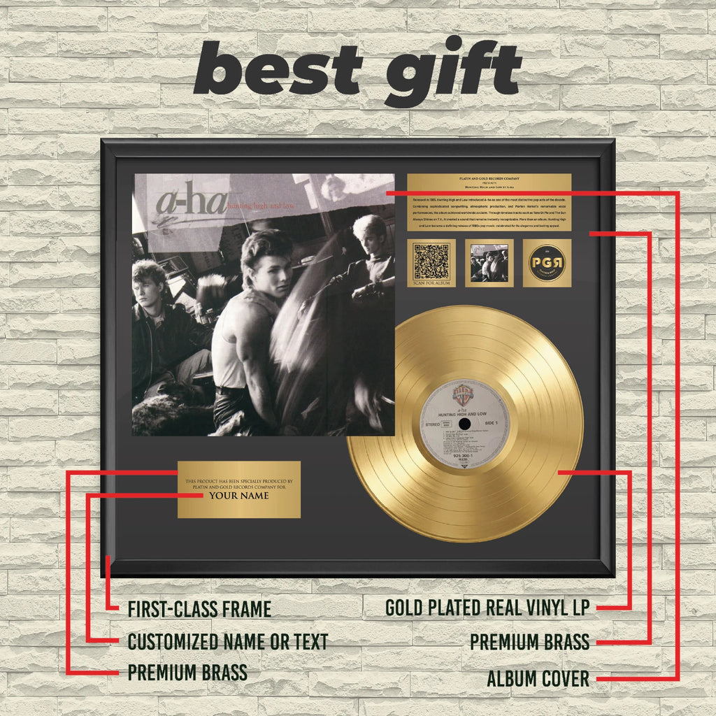 Personalized A-ha Hunting High and Low Gold Record Framed Wall Art