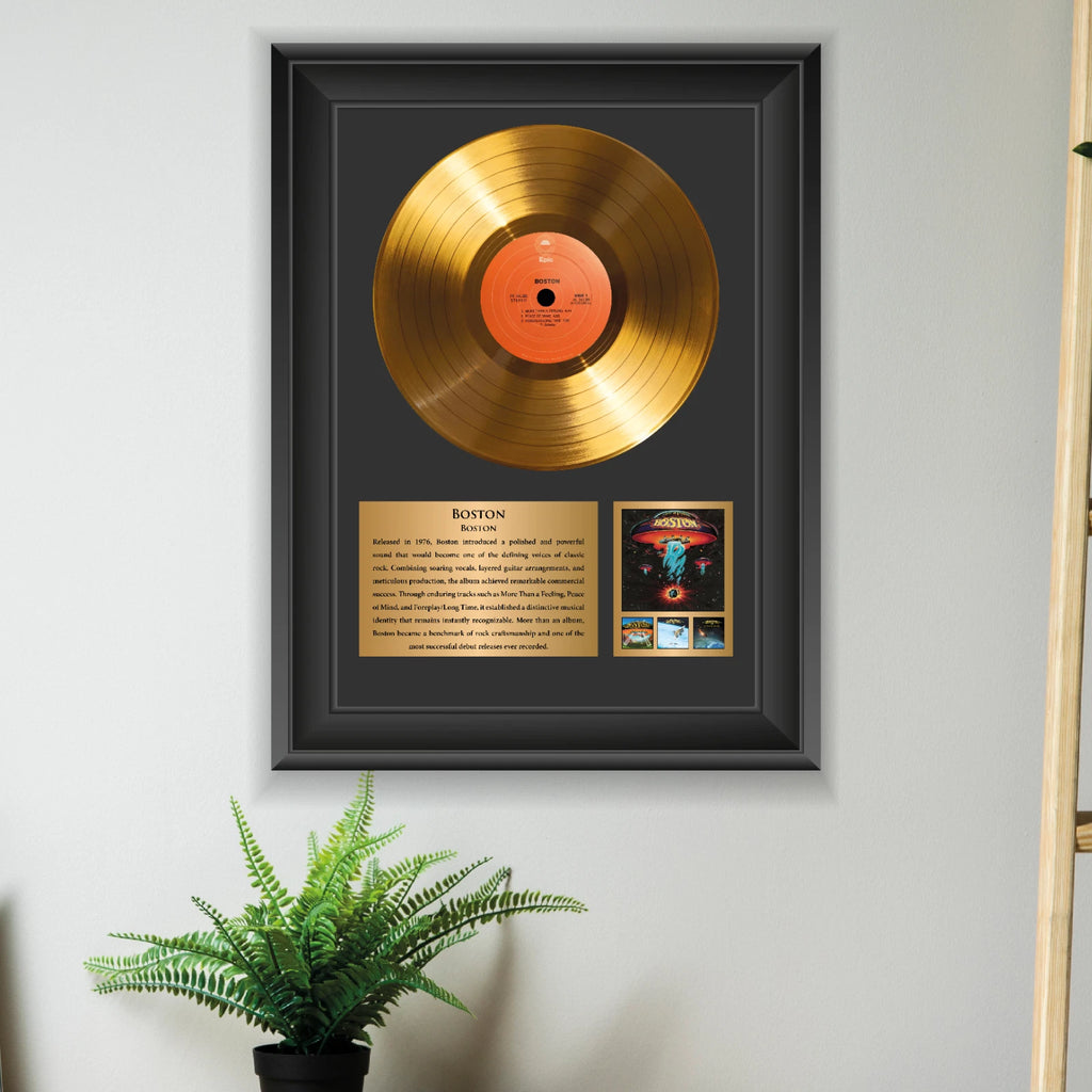 Boston Gold Record Framed Wall Art Classic Rock Music Memorabilia