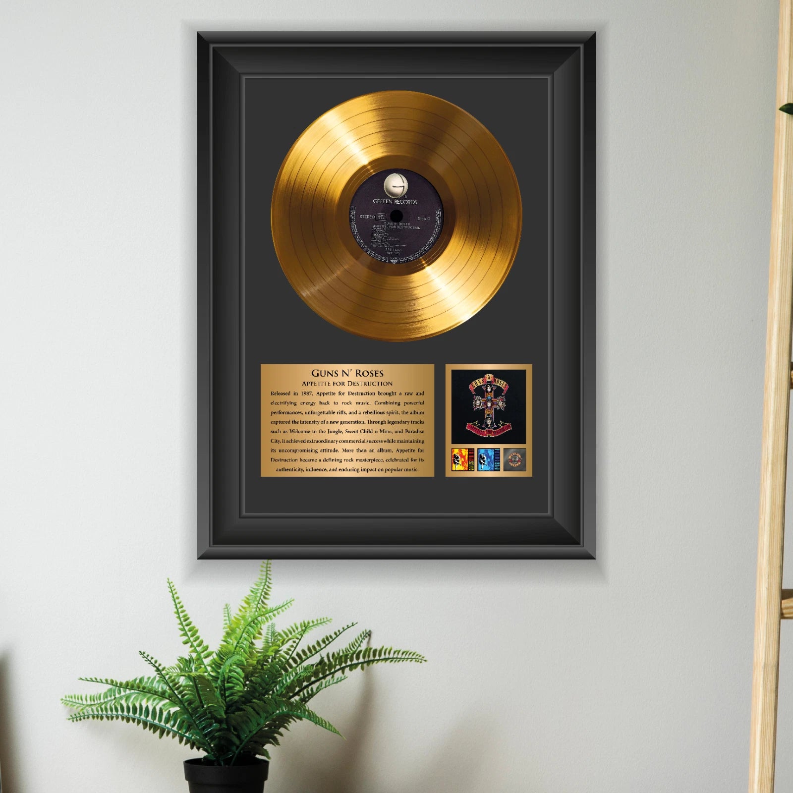 Guns N' Roses Appetite for Destruction Gold Record Framed Wall Art