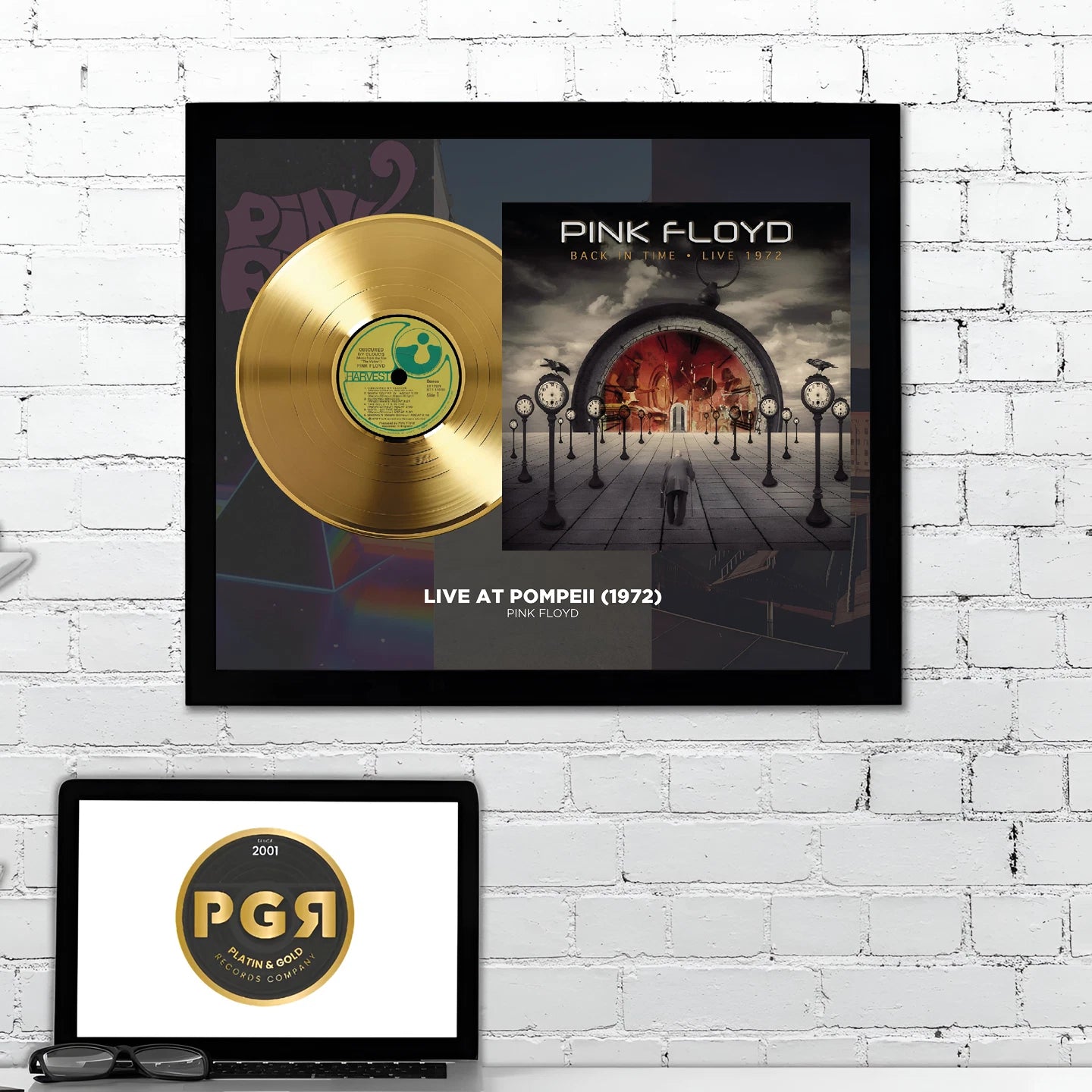 Pink Floyd Live at Pompeii Gold Record Framed Wall Art Memorabilia