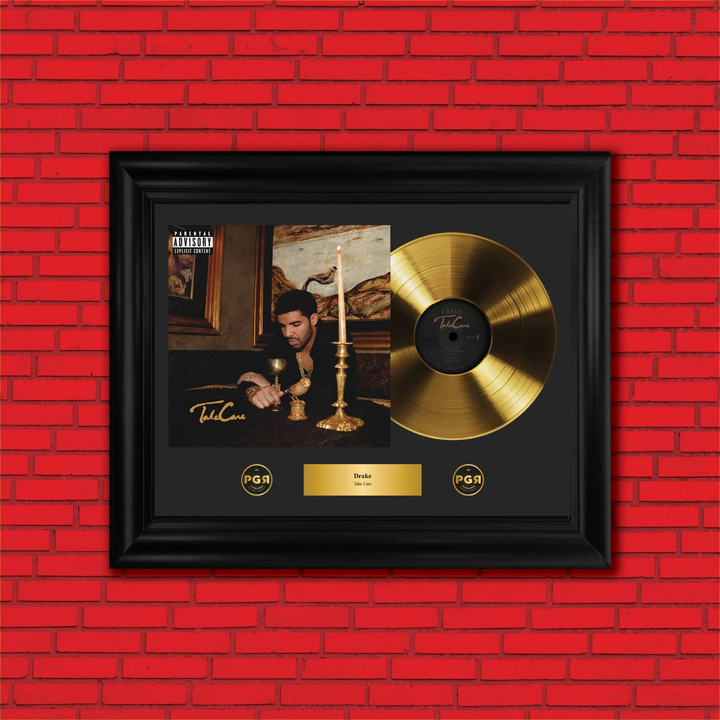 Drake Take Care Gold Record Framed Wall Art Hip Hop Memorabilia