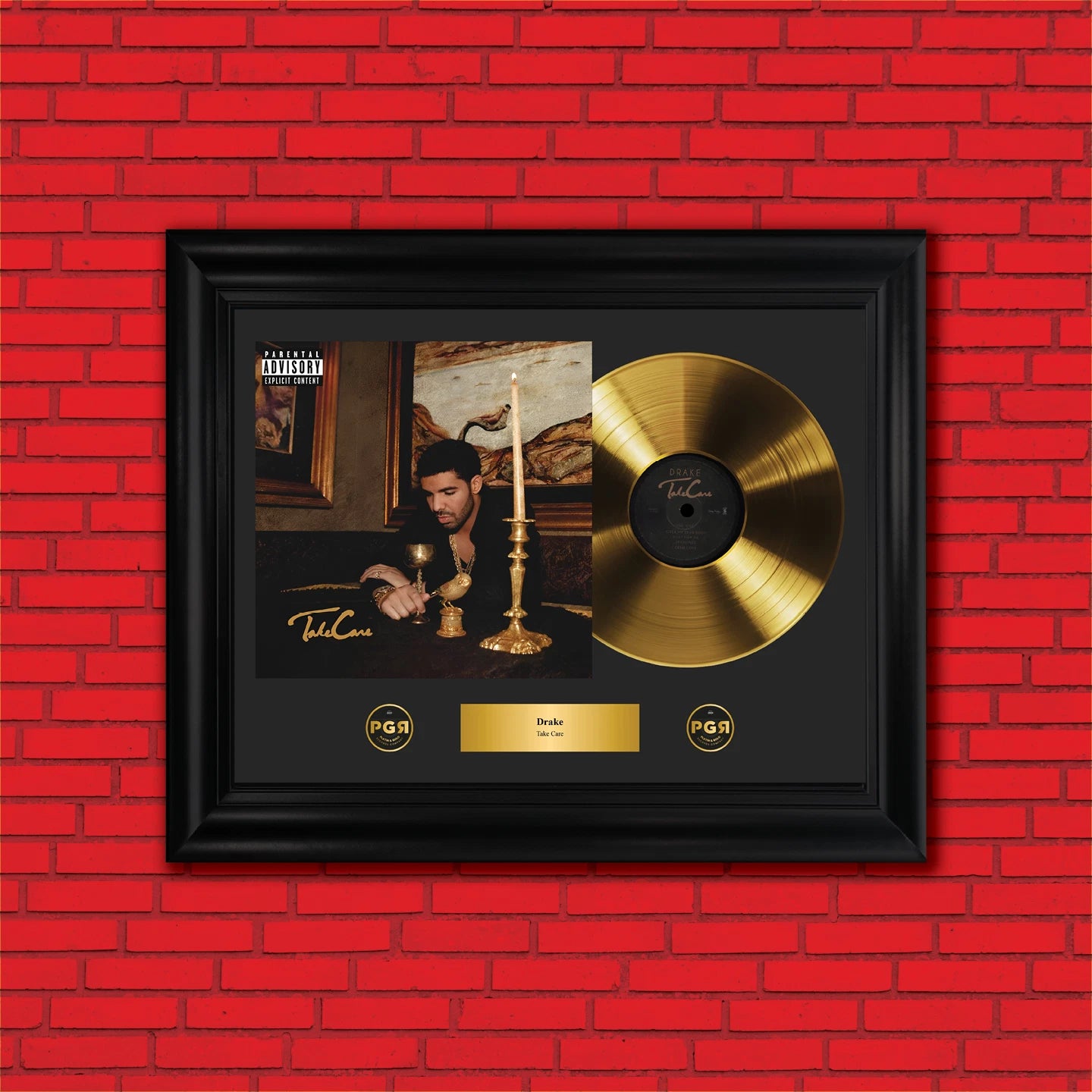 Drake Take Care Gold Record Framed Wall Art Hip Hop Memorabilia