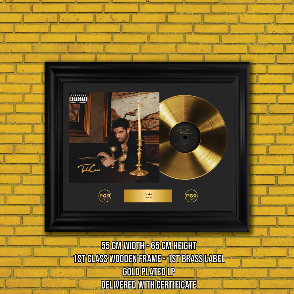 Drake Take Care Gold Record Framed Wall Art Hip Hop Memorabilia