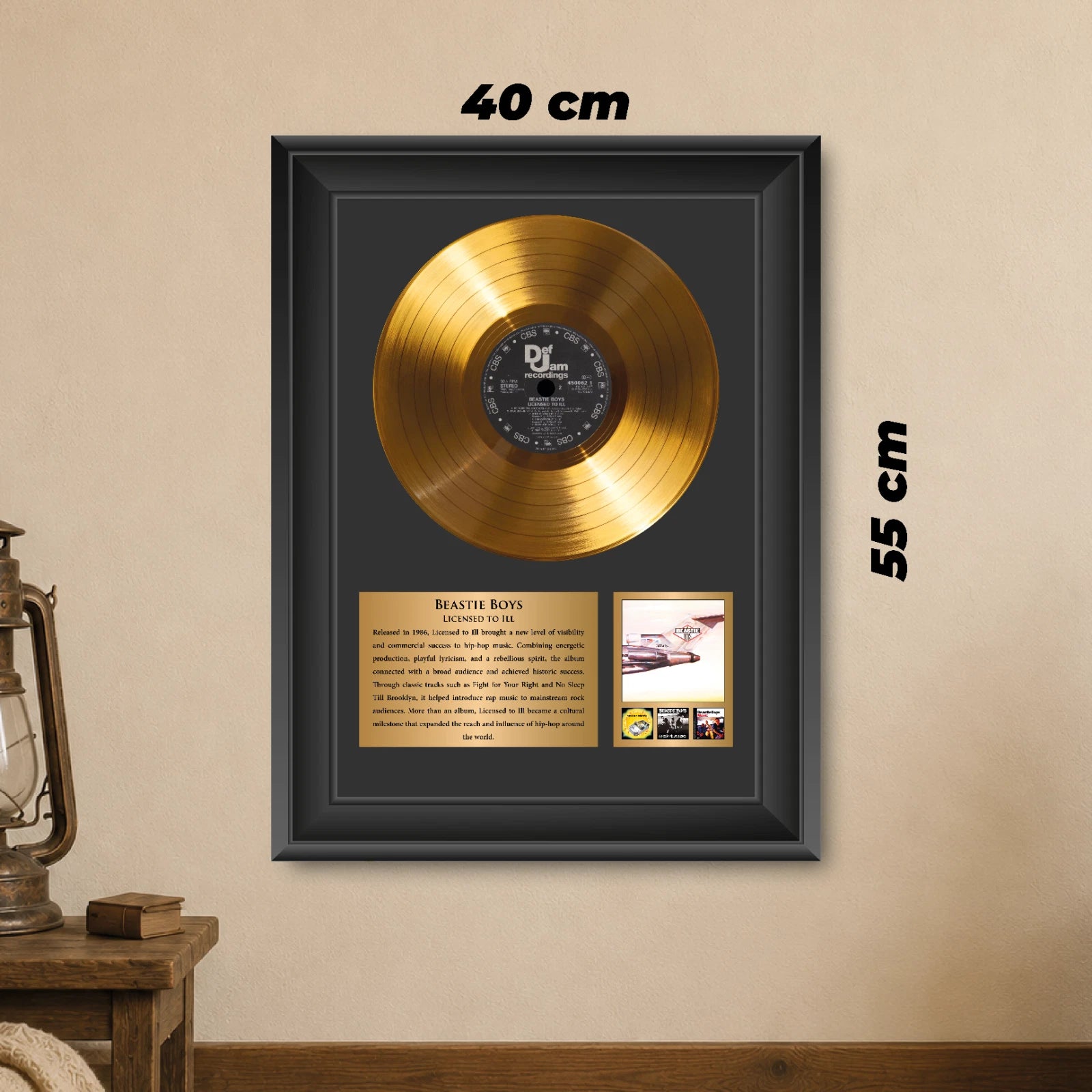 Beastie Boys Licensed to Ill Gold Record Framed Wall Art Memorabilia