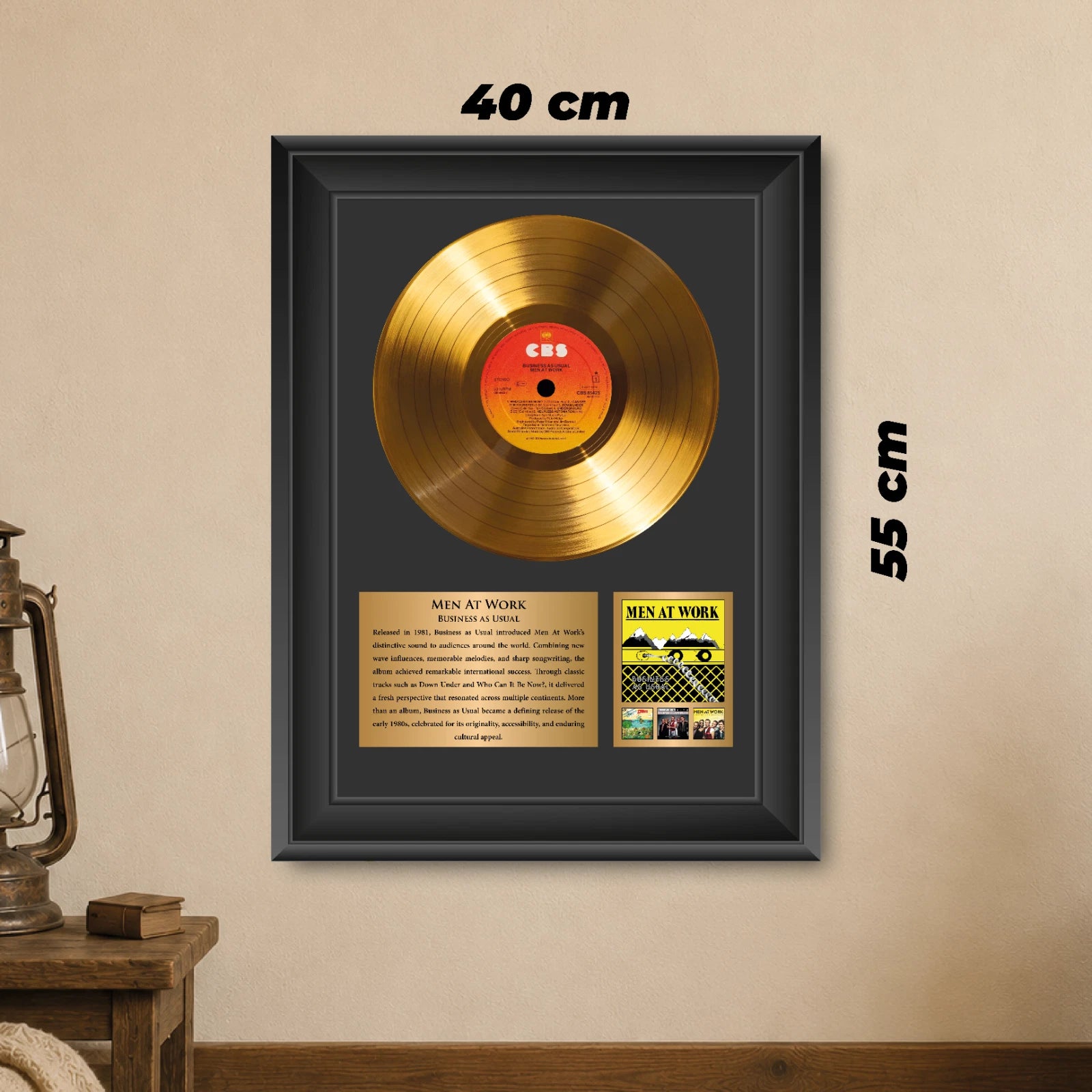 Men at Work Business as Usual Gold Record Framed Wall Art Decor