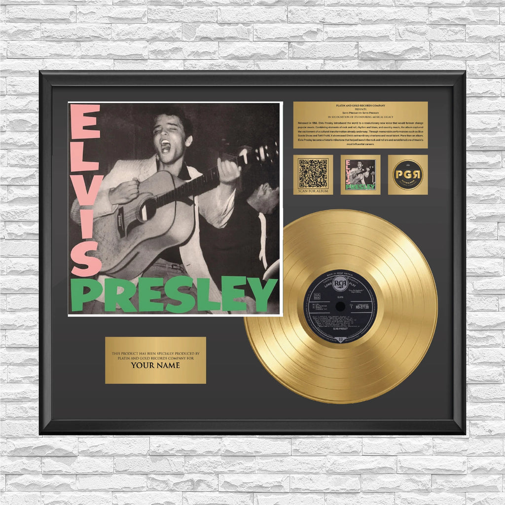 Personalized Elvis Presley Gold Record Framed Wall Art Music Memorabilia