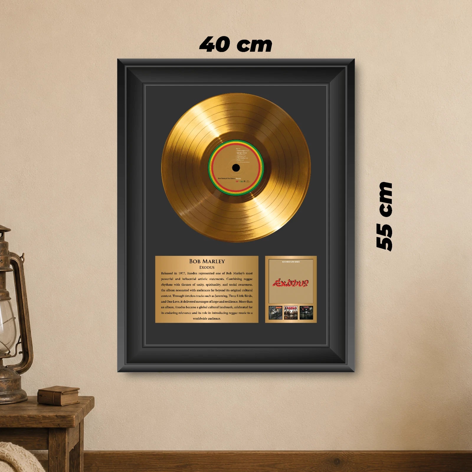 Bob Marley Exodus Gold Record Framed Wall Art Reggae Memorabilia