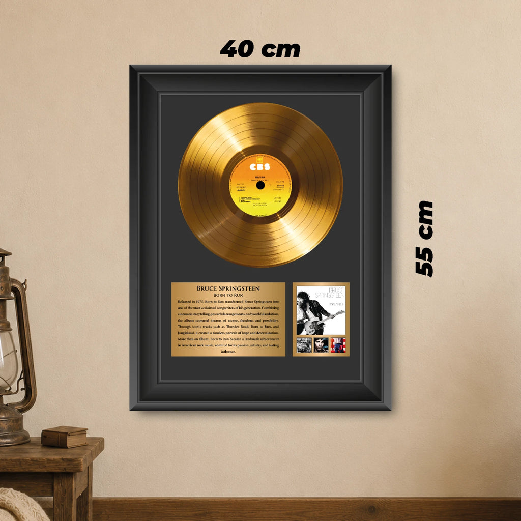 Bruce Springsteen Born to Run Gold Record Framed Wall Art Decor
