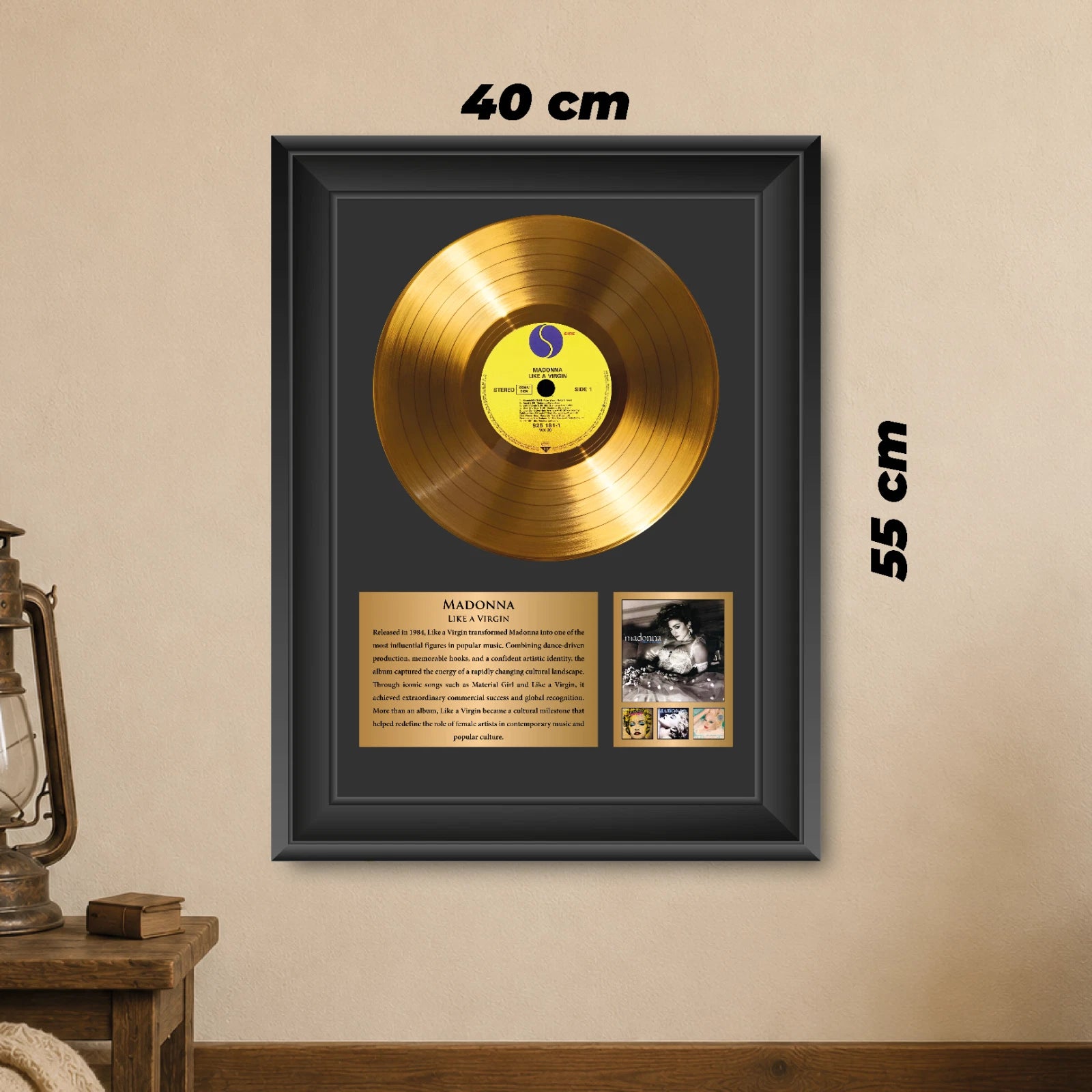 Madonna Like a Virgin Gold Record Framed Wall Art Pop Memorabilia