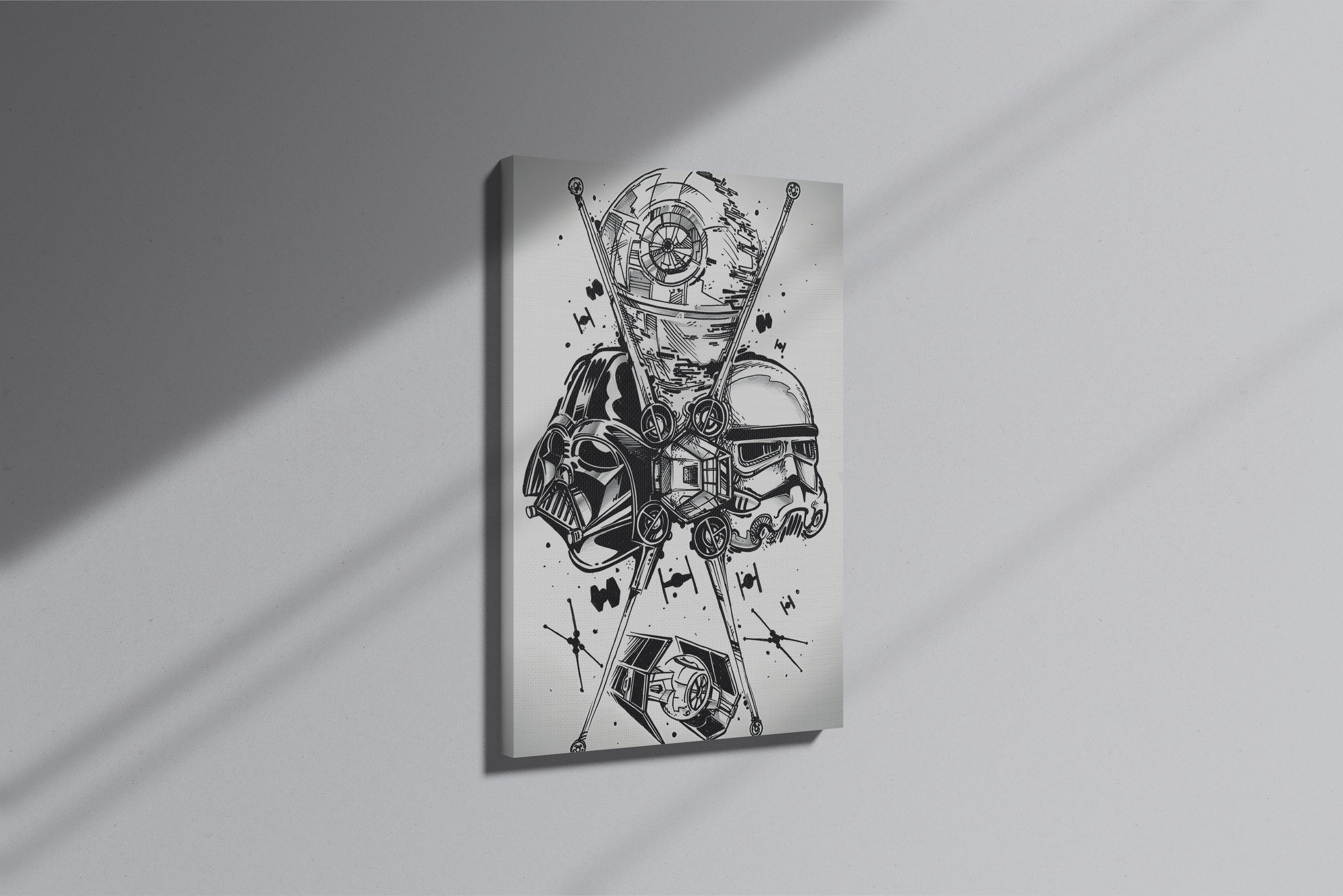 GeekCultcha Star Wars Darth Vader and Stormtrooper Themed Premium Canvas Painting