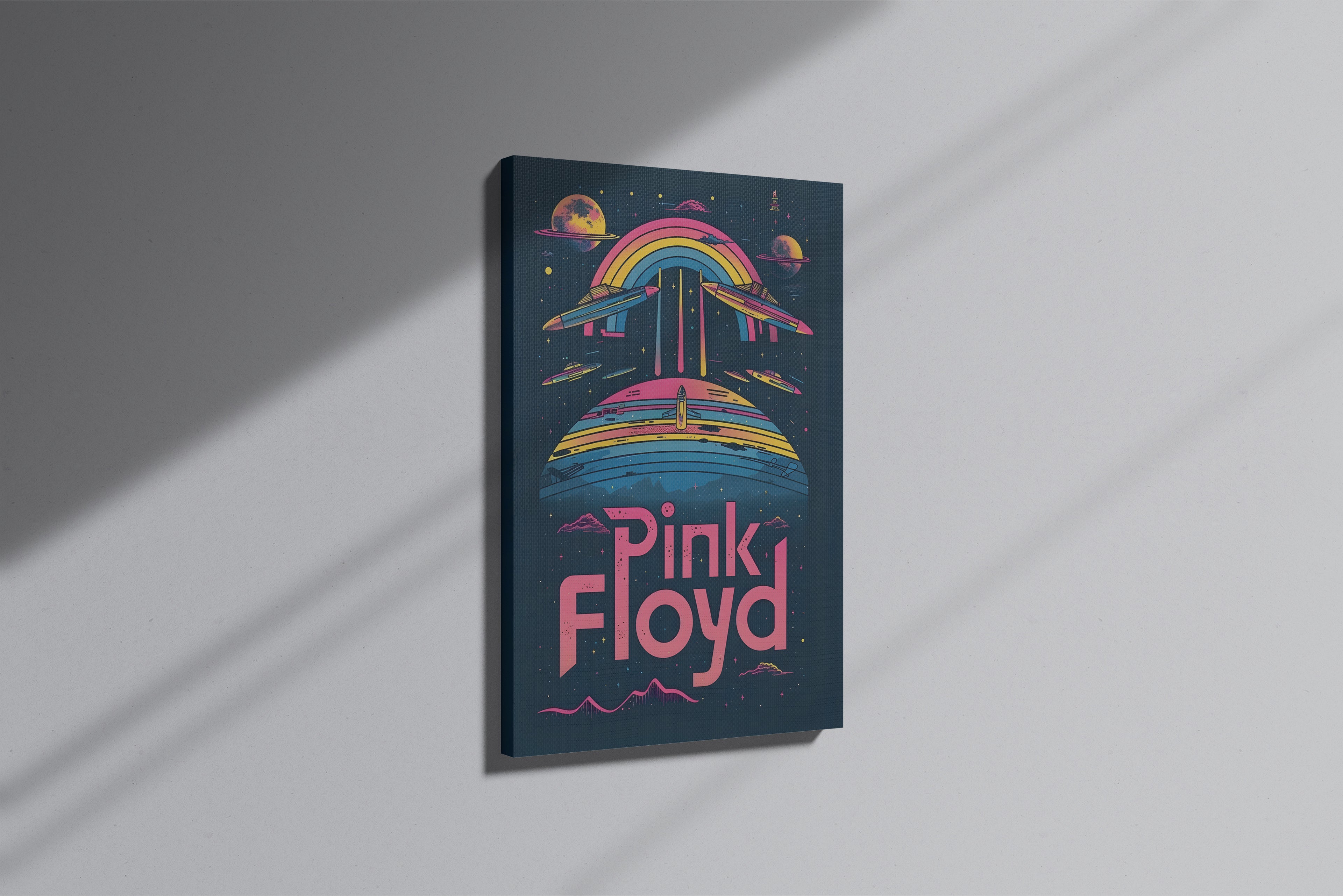 GeekCultcha Pink Floyd Space Themed Premium Canvas Painting