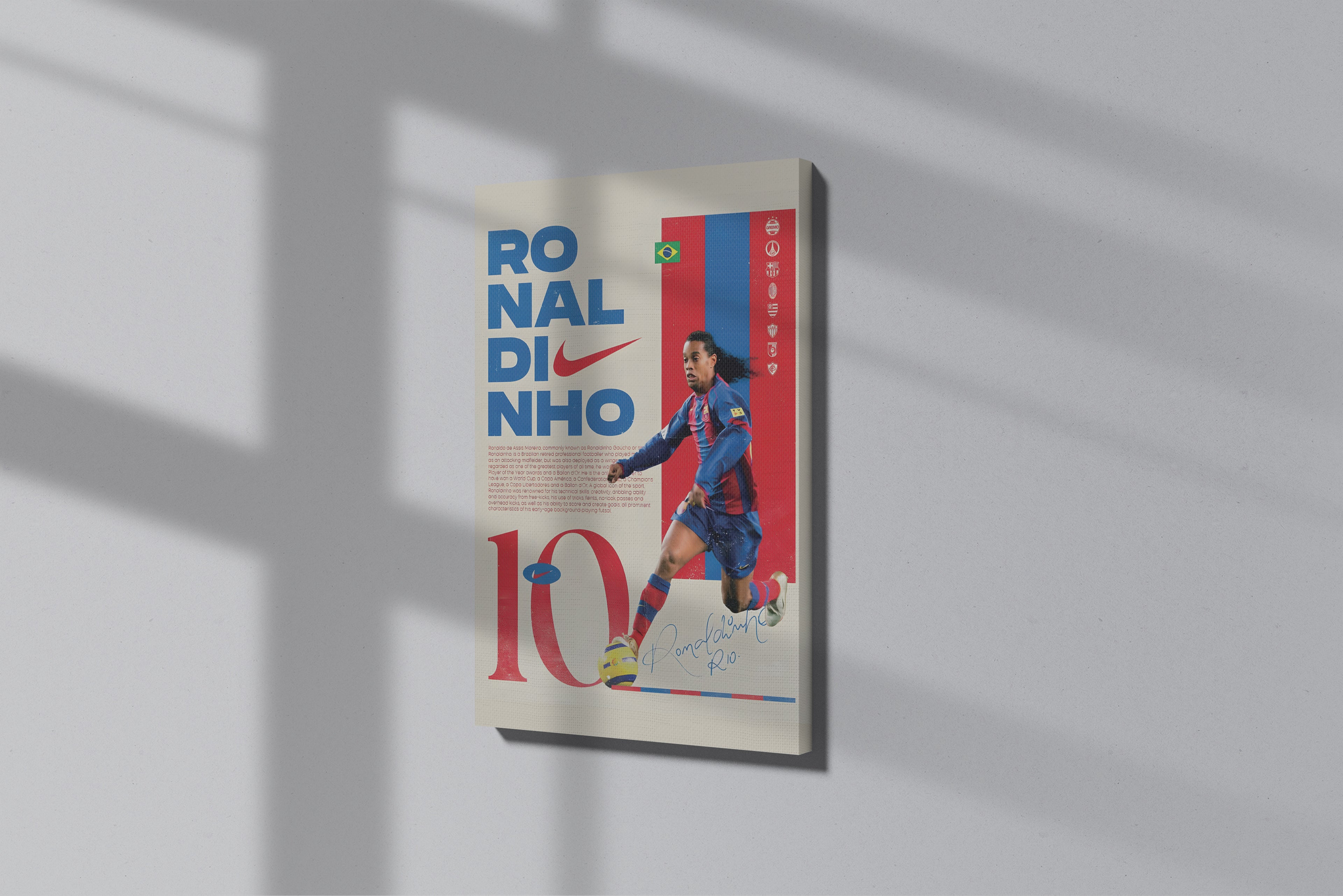 GeekCultcha Ronaldinho Nike Themed Premium Canvas Painting
