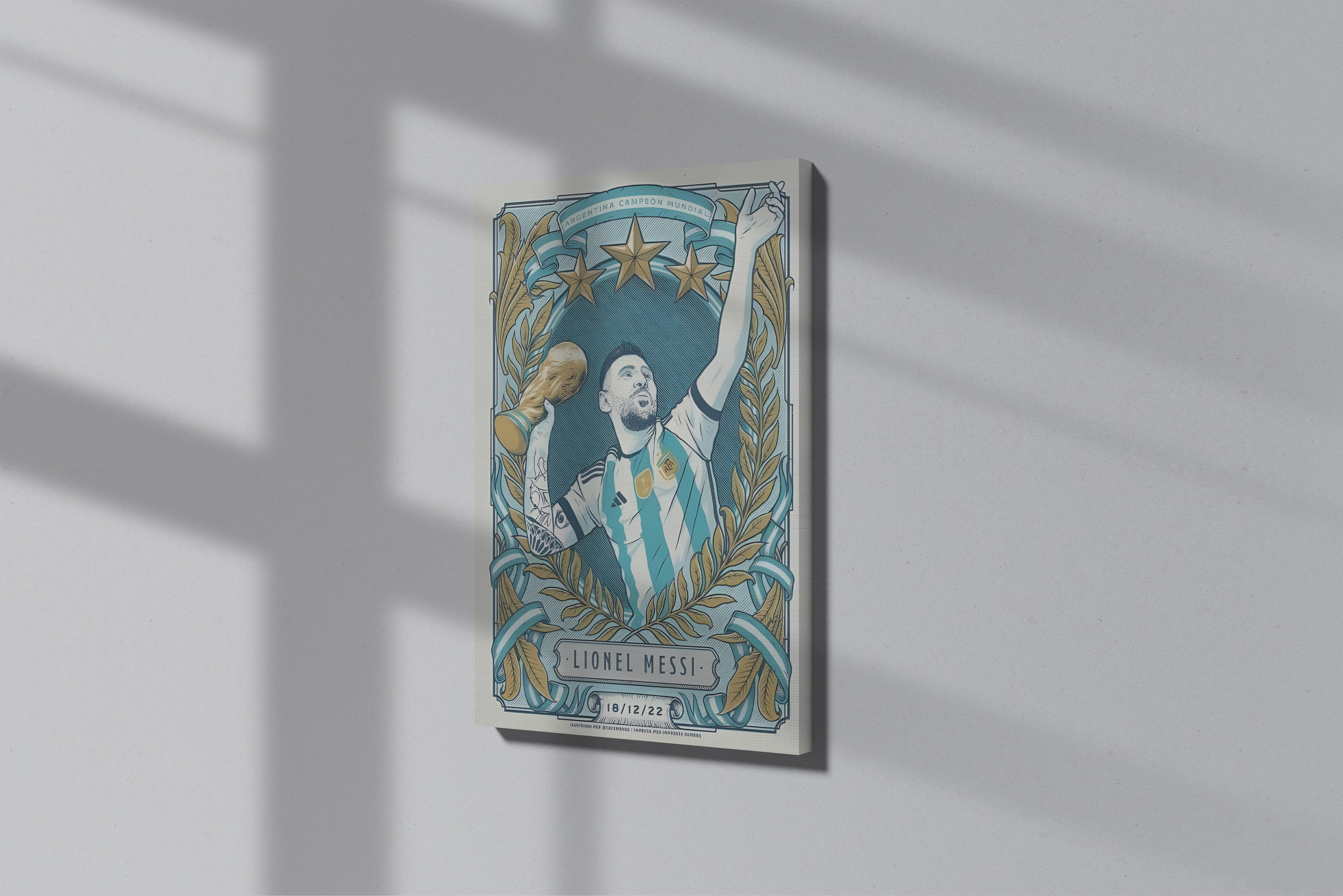 GeekCultcha Lionel Messi World Cup Themed Premium Canvas Painting