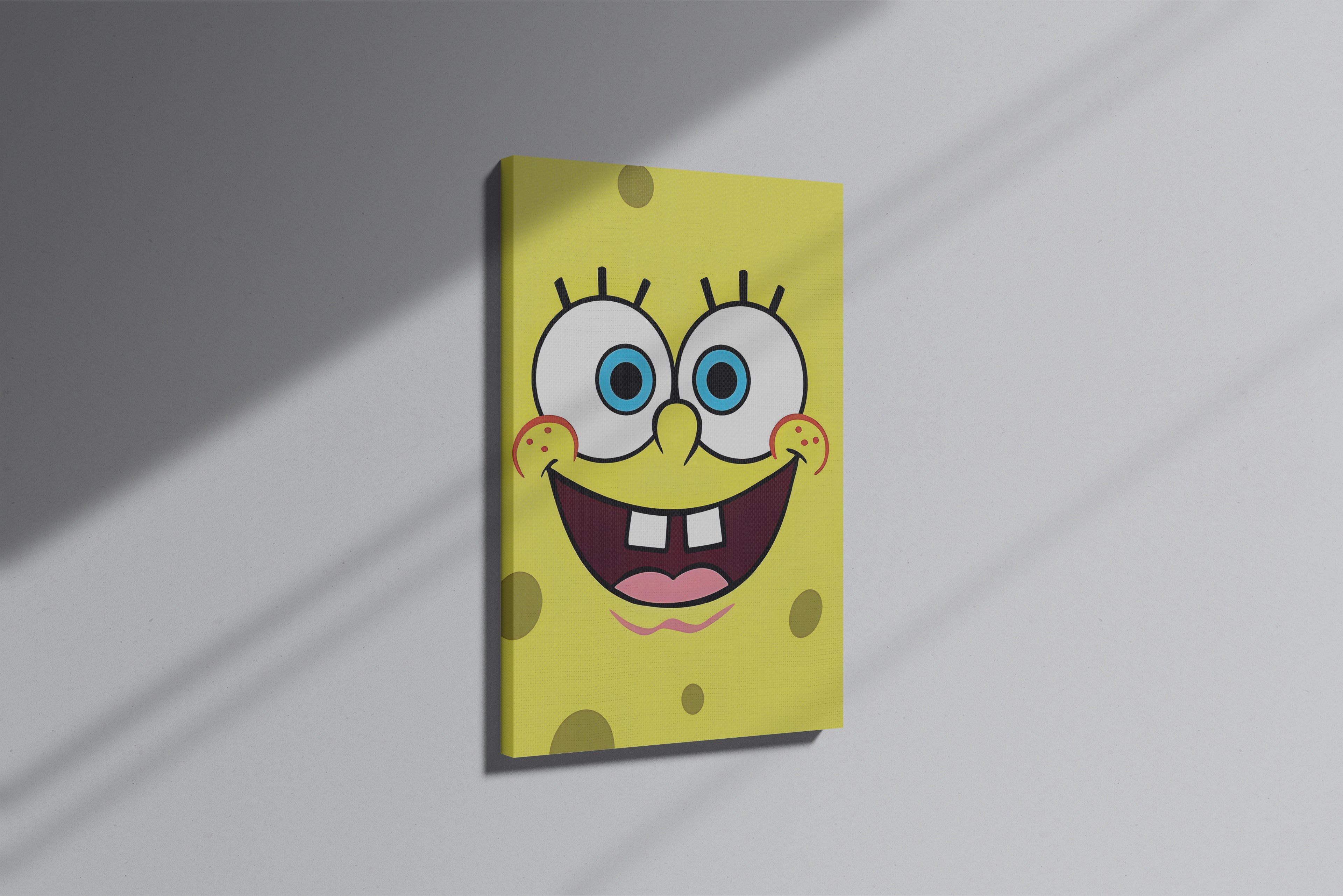 GeekCultcha SpongeBob SquarePants Face Themed Premium Canvas Painting