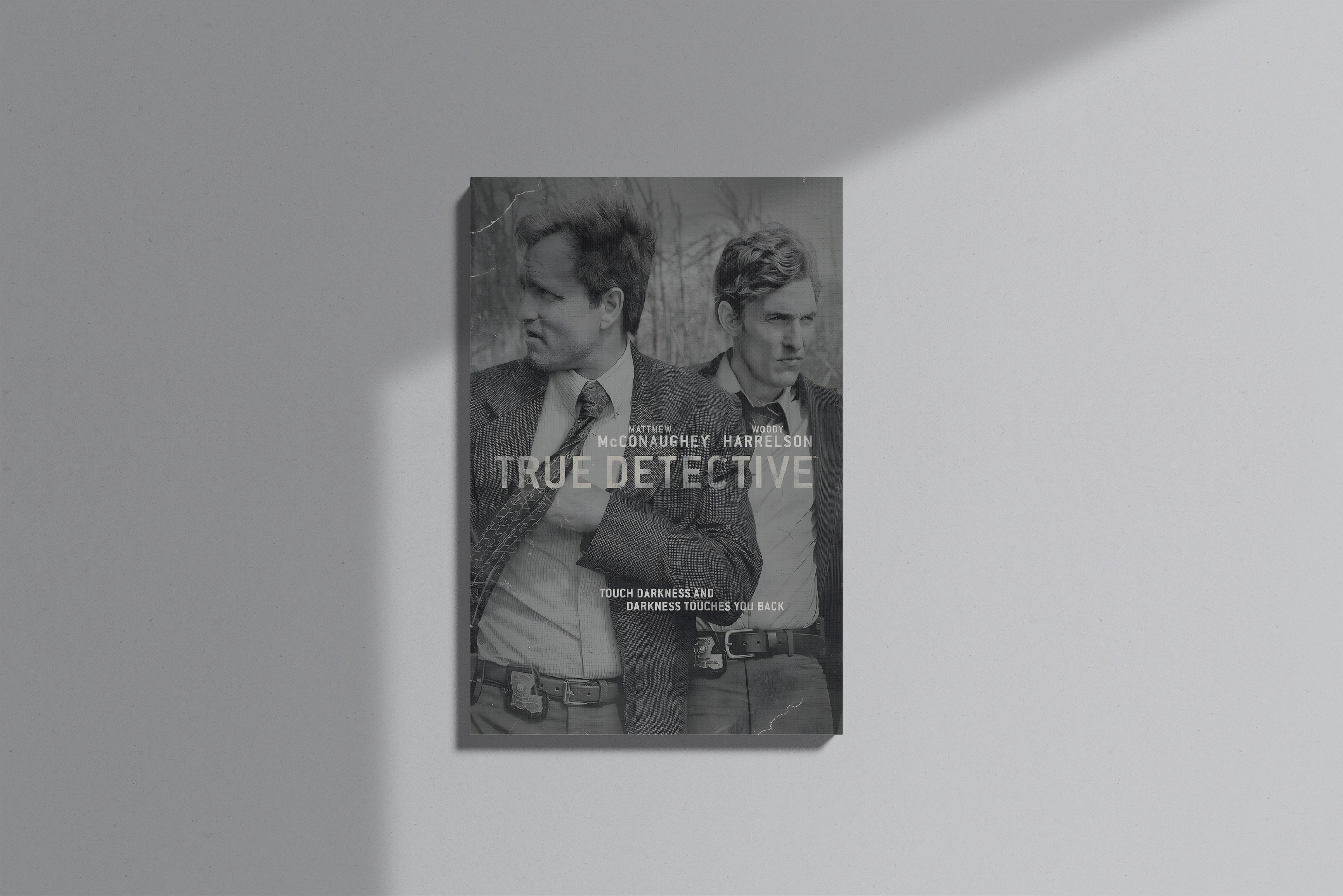 GeekCultcha True Detective Canvas Painting Black and White