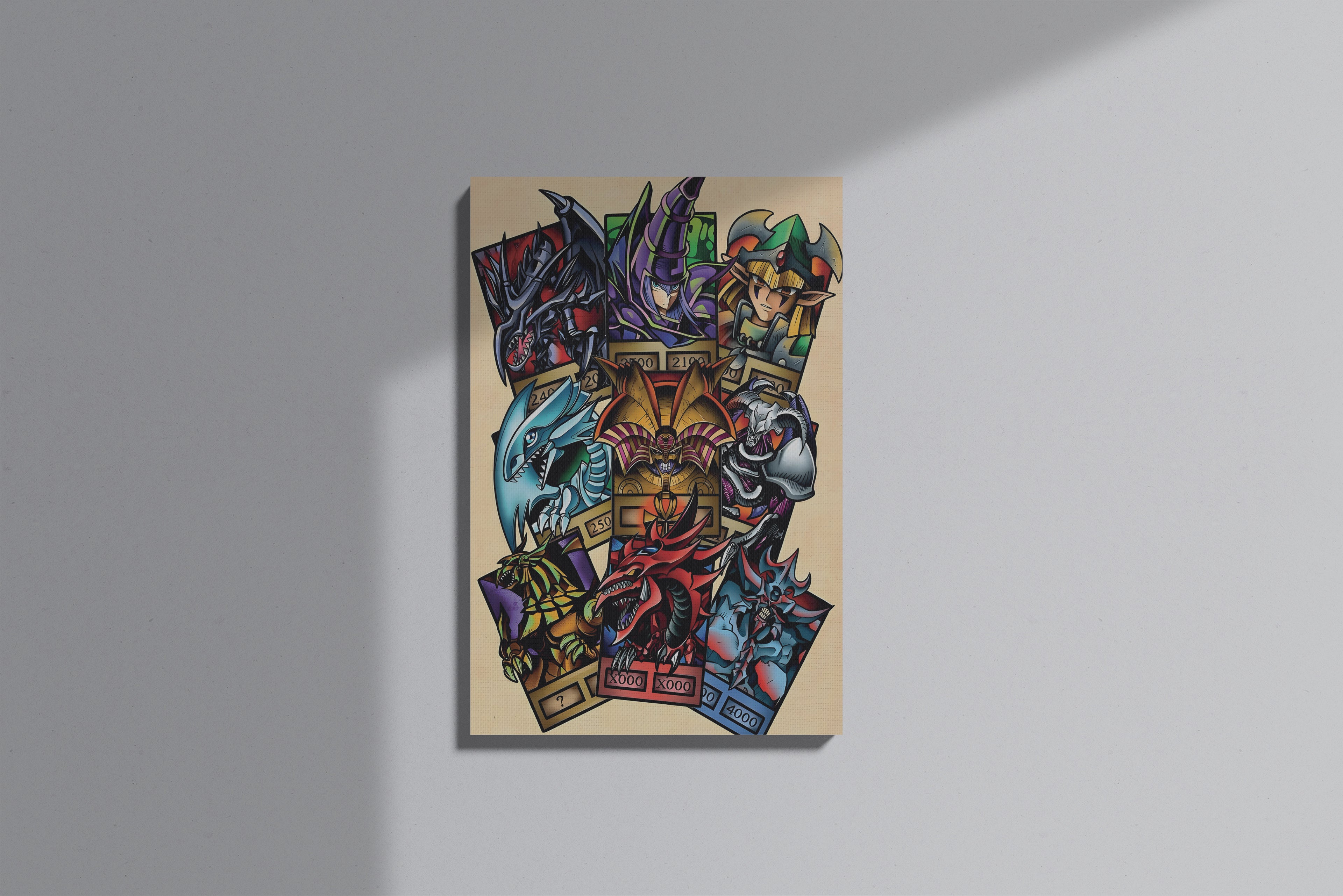 GeekCultcha Yu-Gi-Oh! Dragon and Wizard Characters Premium Canvas Painting