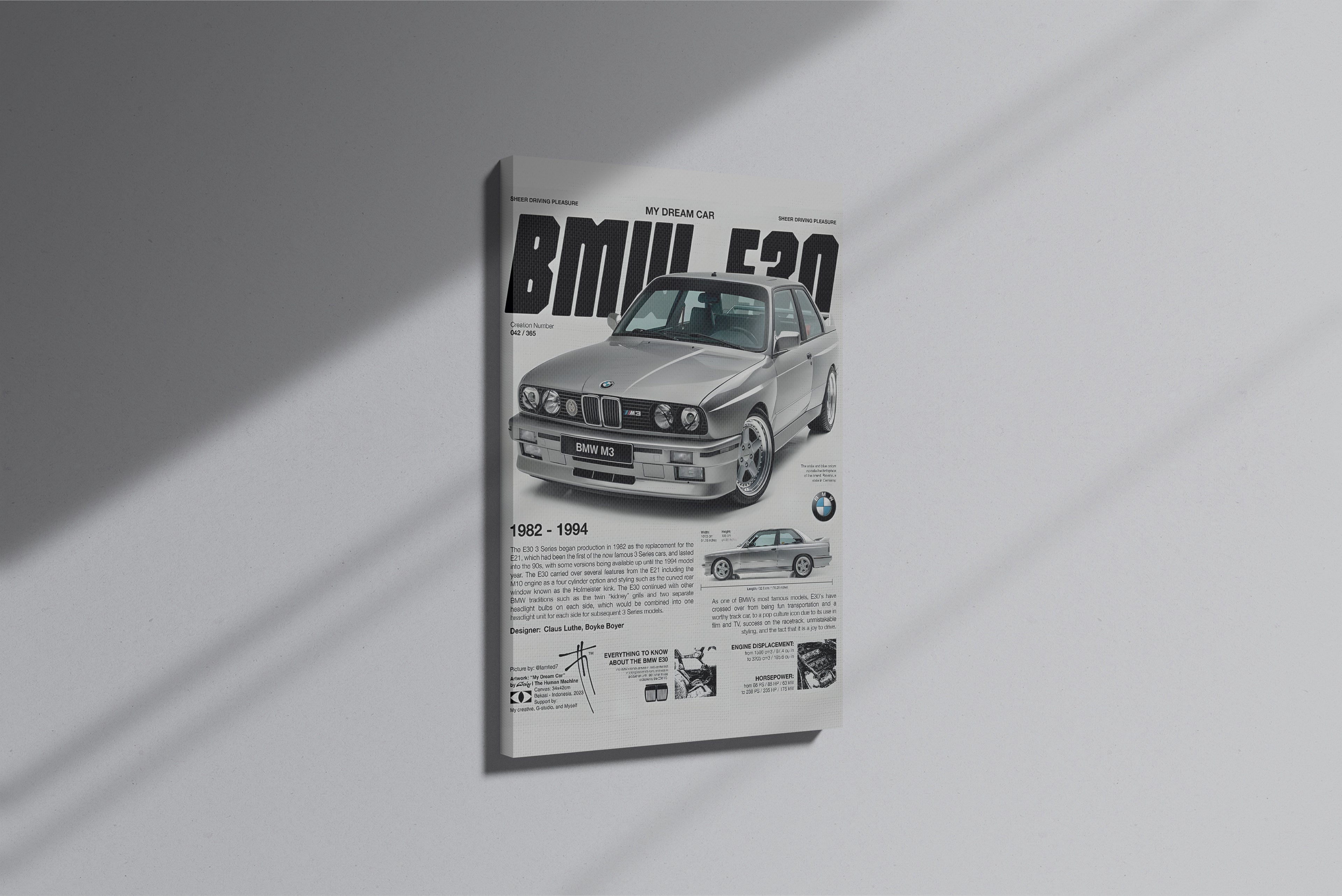 GeekCultcha BMW E30 Premium Canvas Print