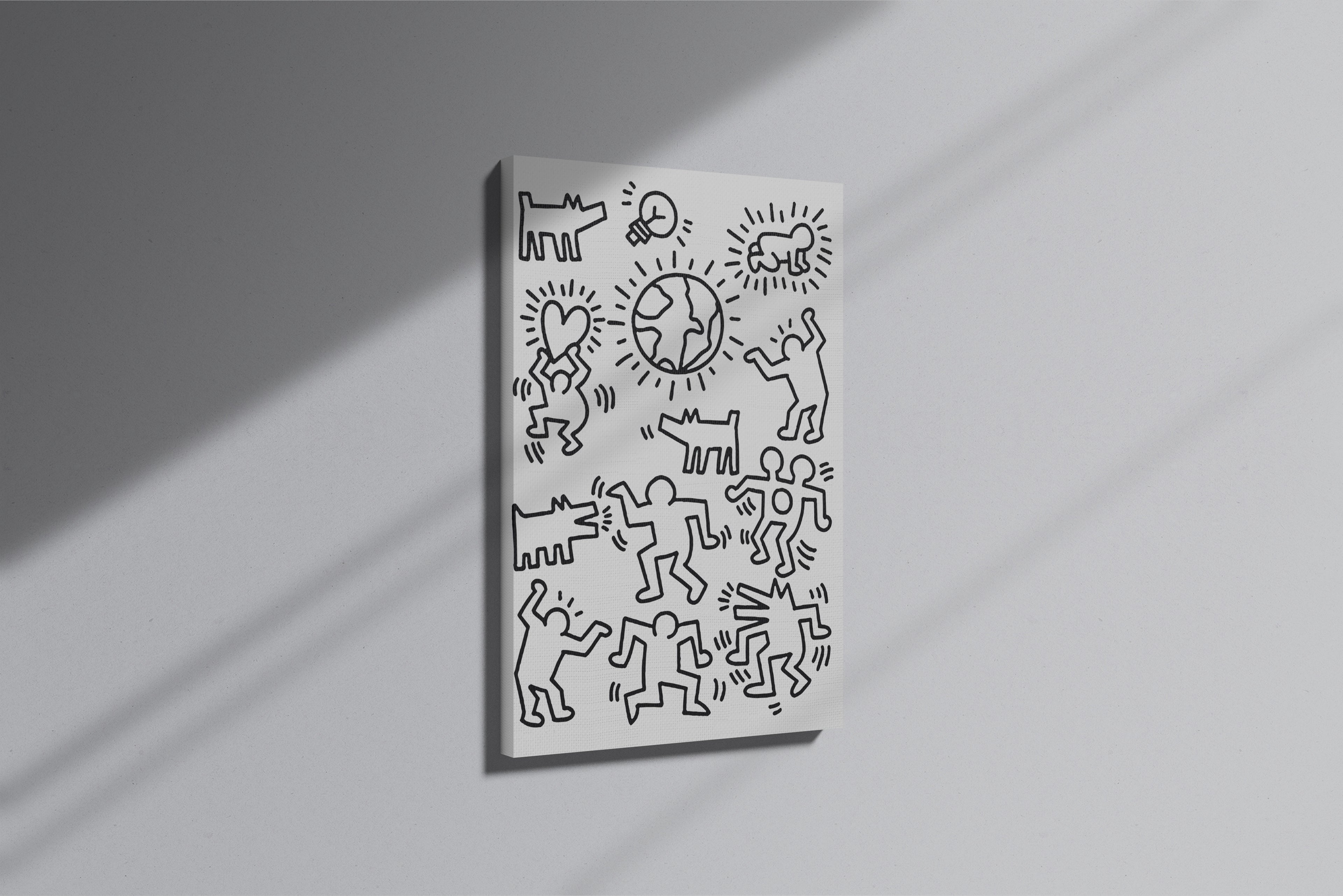 GeekCultcha Keith Haring Patterned Premium Canvas Print