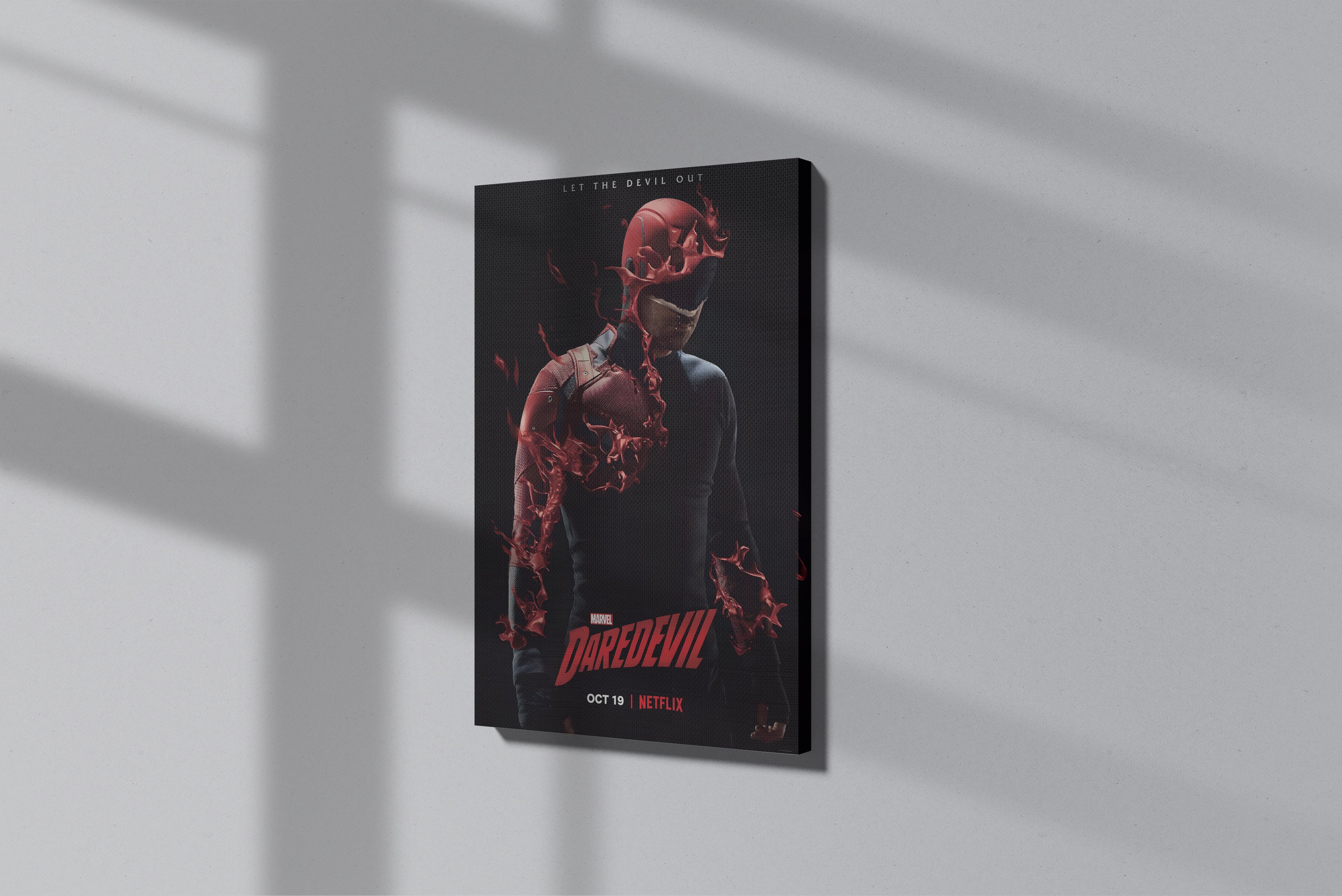 GeekCultcha Marvel Daredevil Premium Canvas Painting Red Style