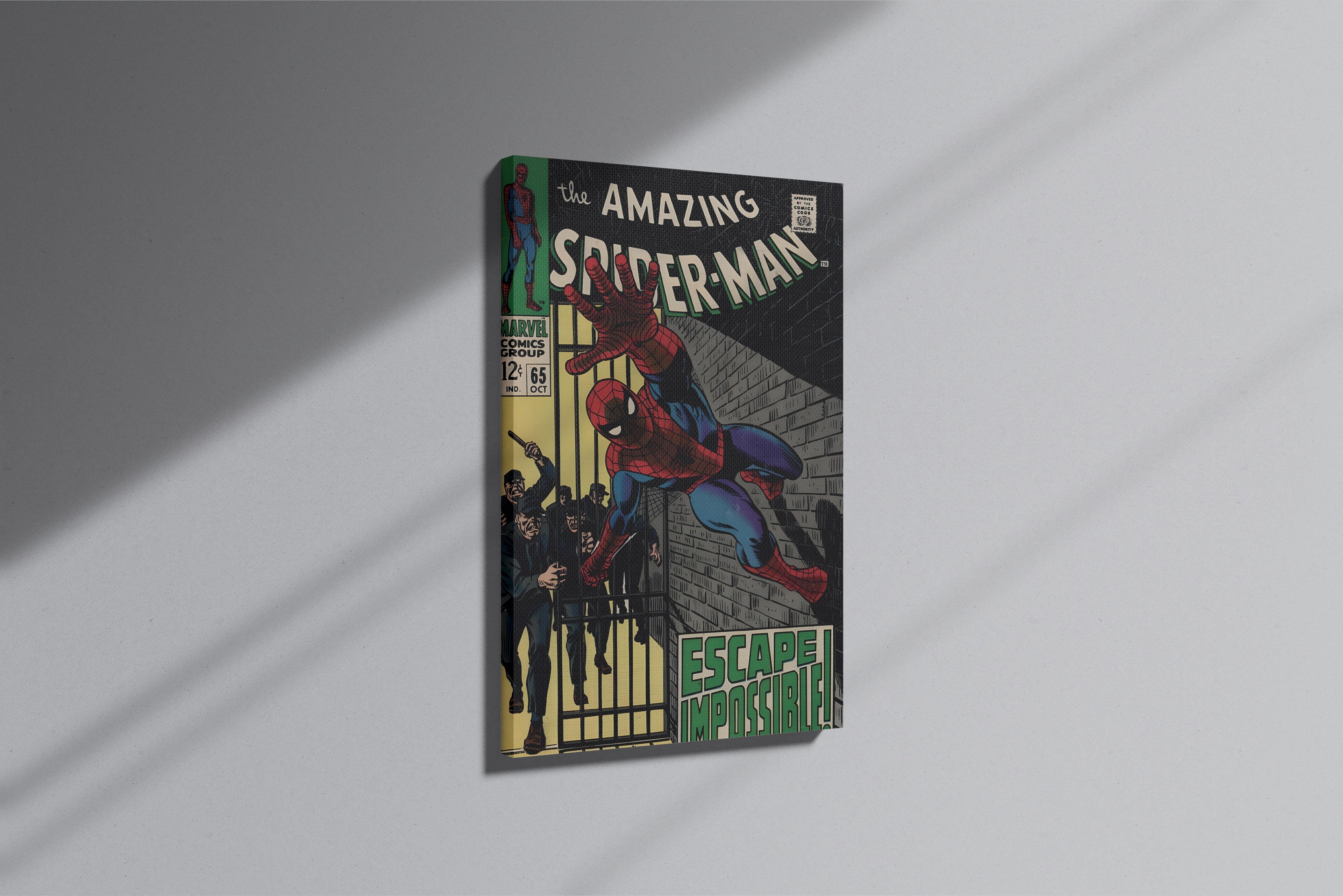 GeekCultcha Marvel Spider-Man Premium Canvas Painting Vintage Style
