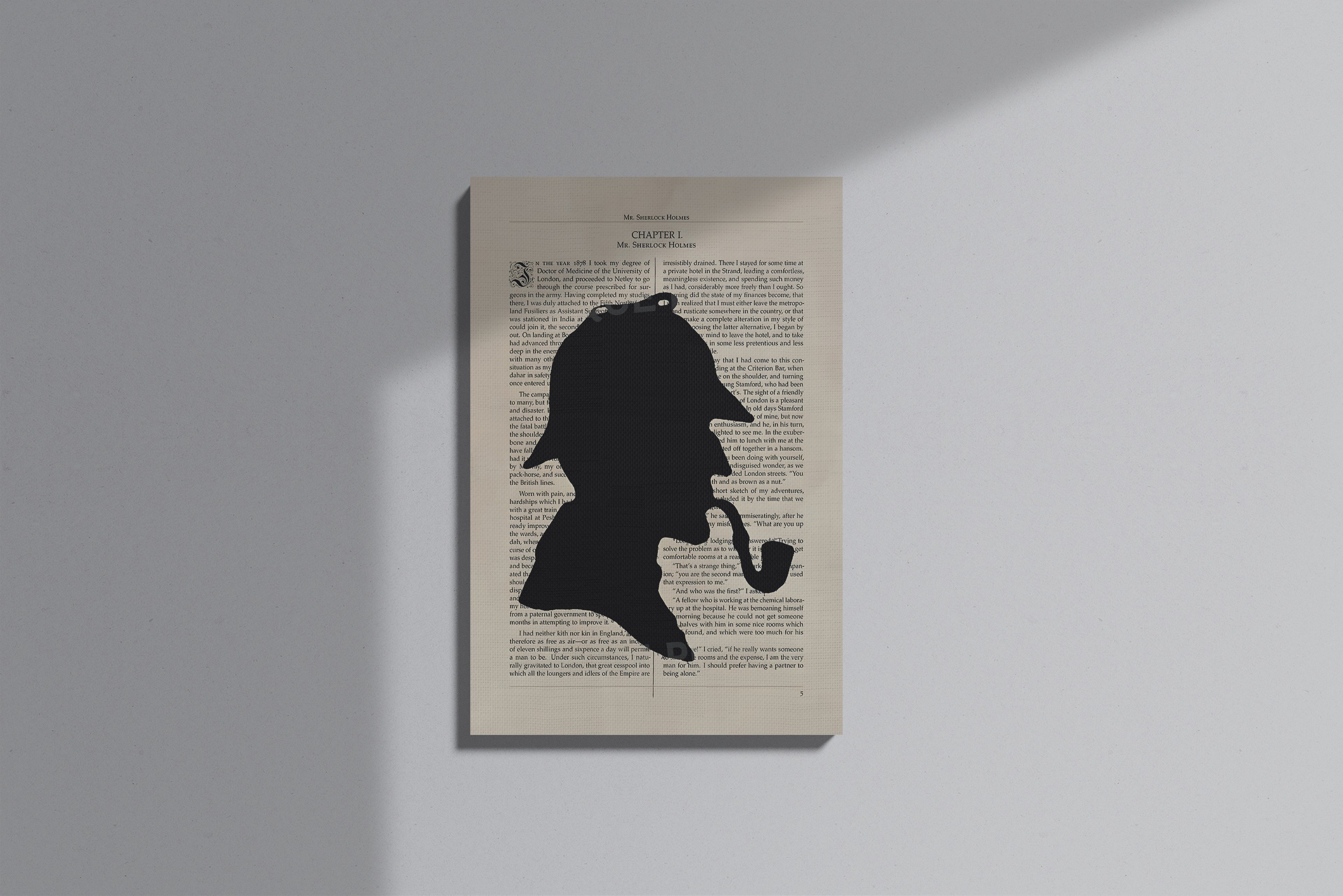 GeekCultcha Sherlock Holmes Silhouette Premium Canvas Painting