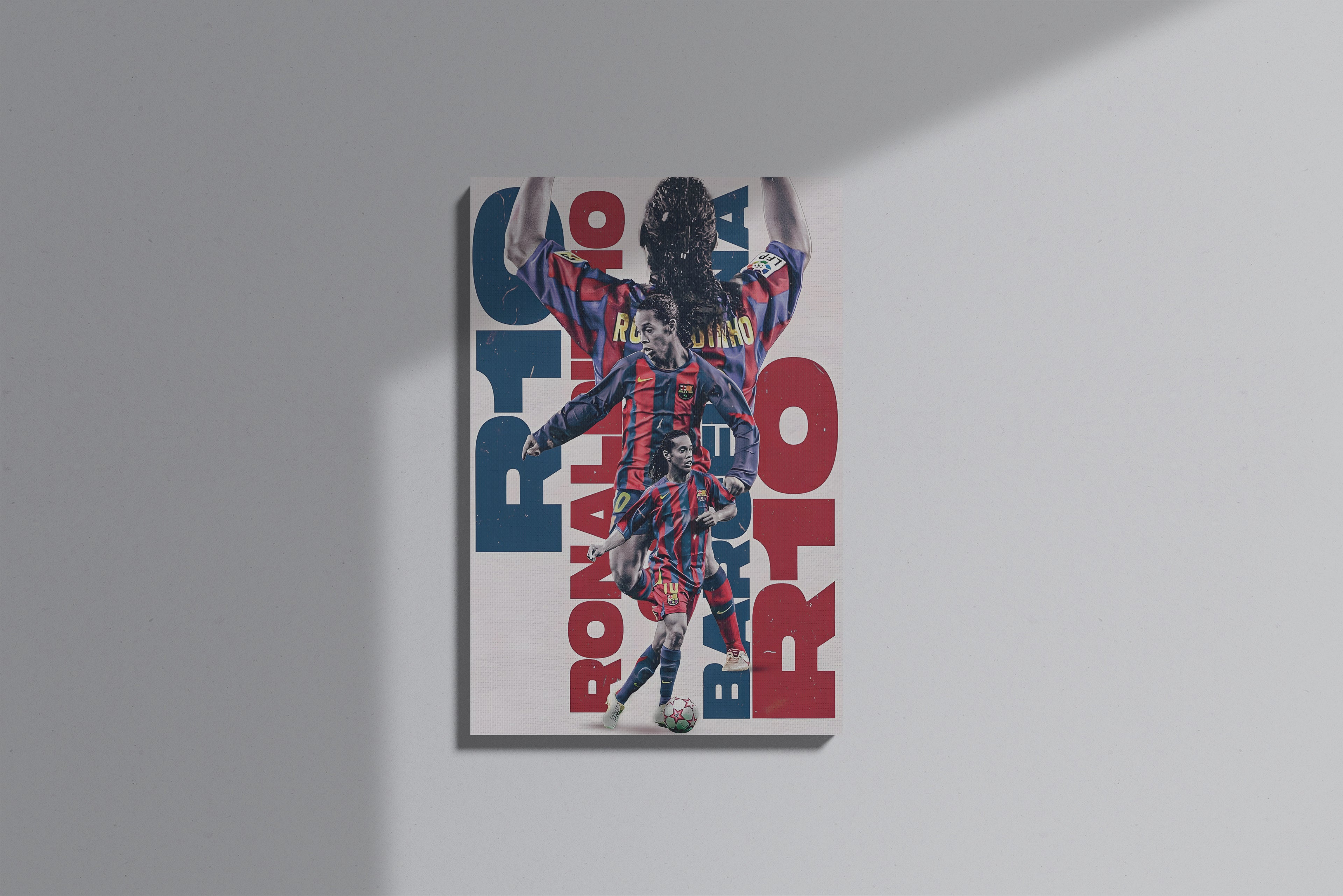 GeekCultcha FC Barcelona Ronaldinho Premium Canvas Print