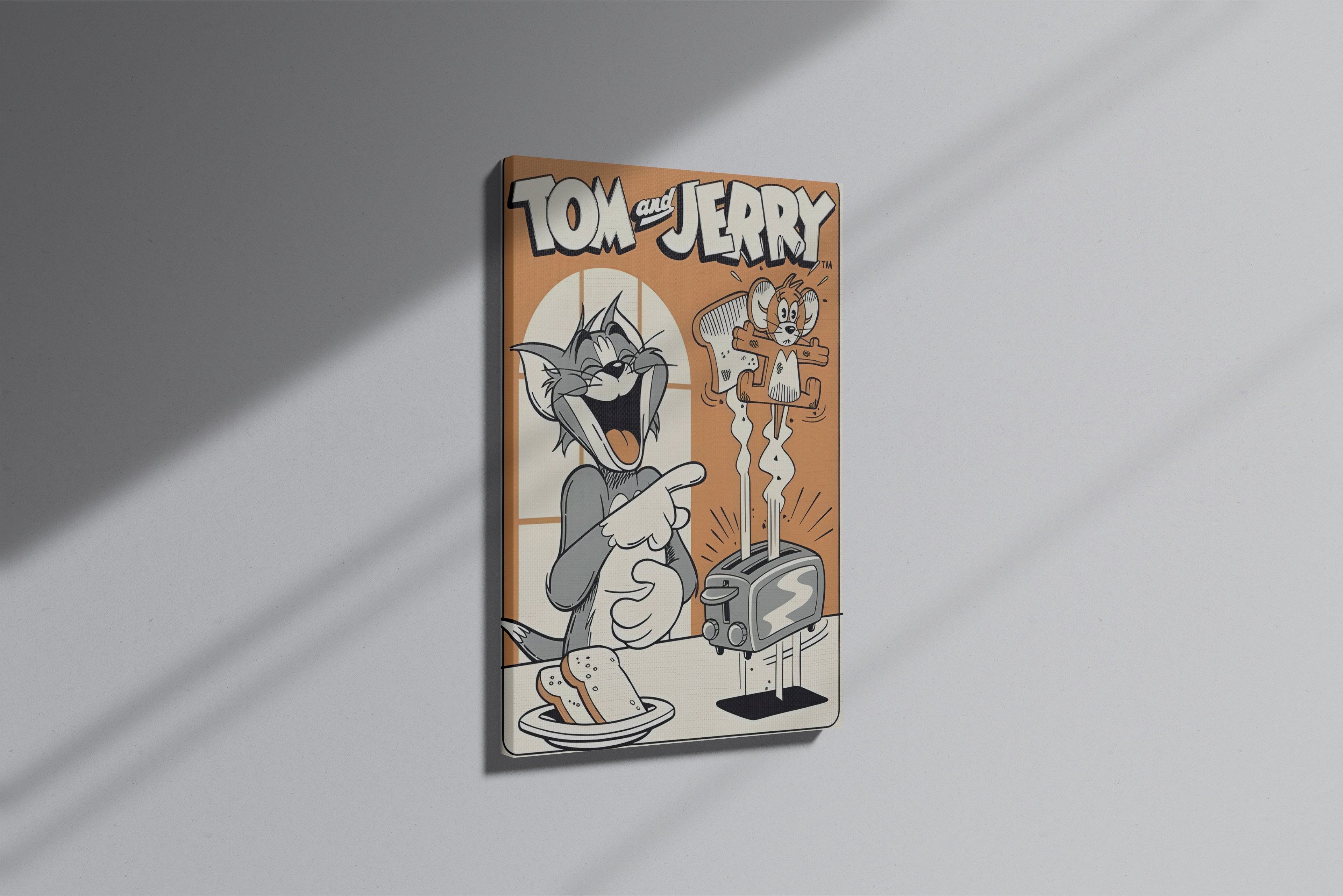 GeekCultcha Tom and Jerry Cartoon Themed Premium Canvas Painting