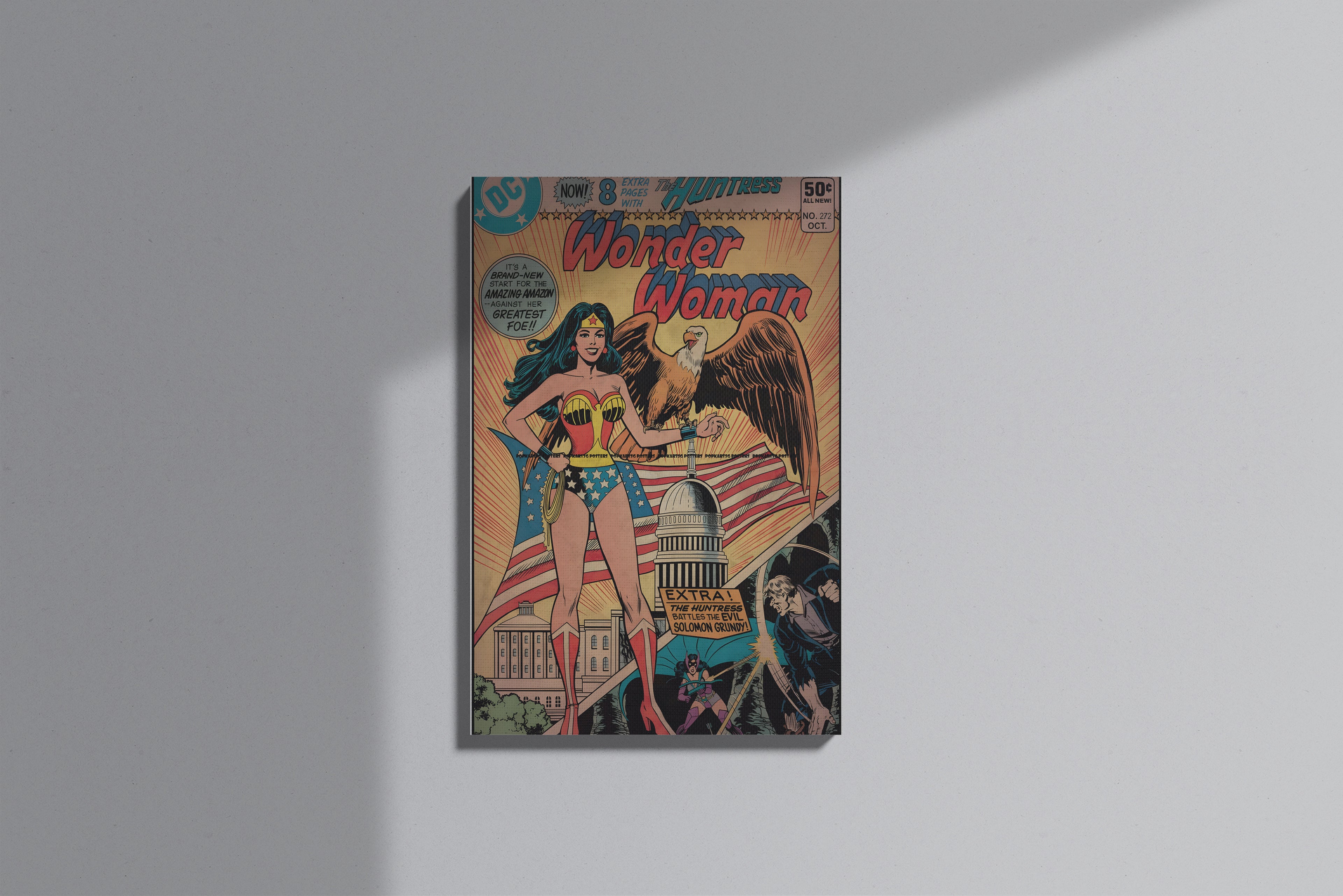 GeekCultcha DC Comics Wonder Woman Premium Canvas Print Vintage Style