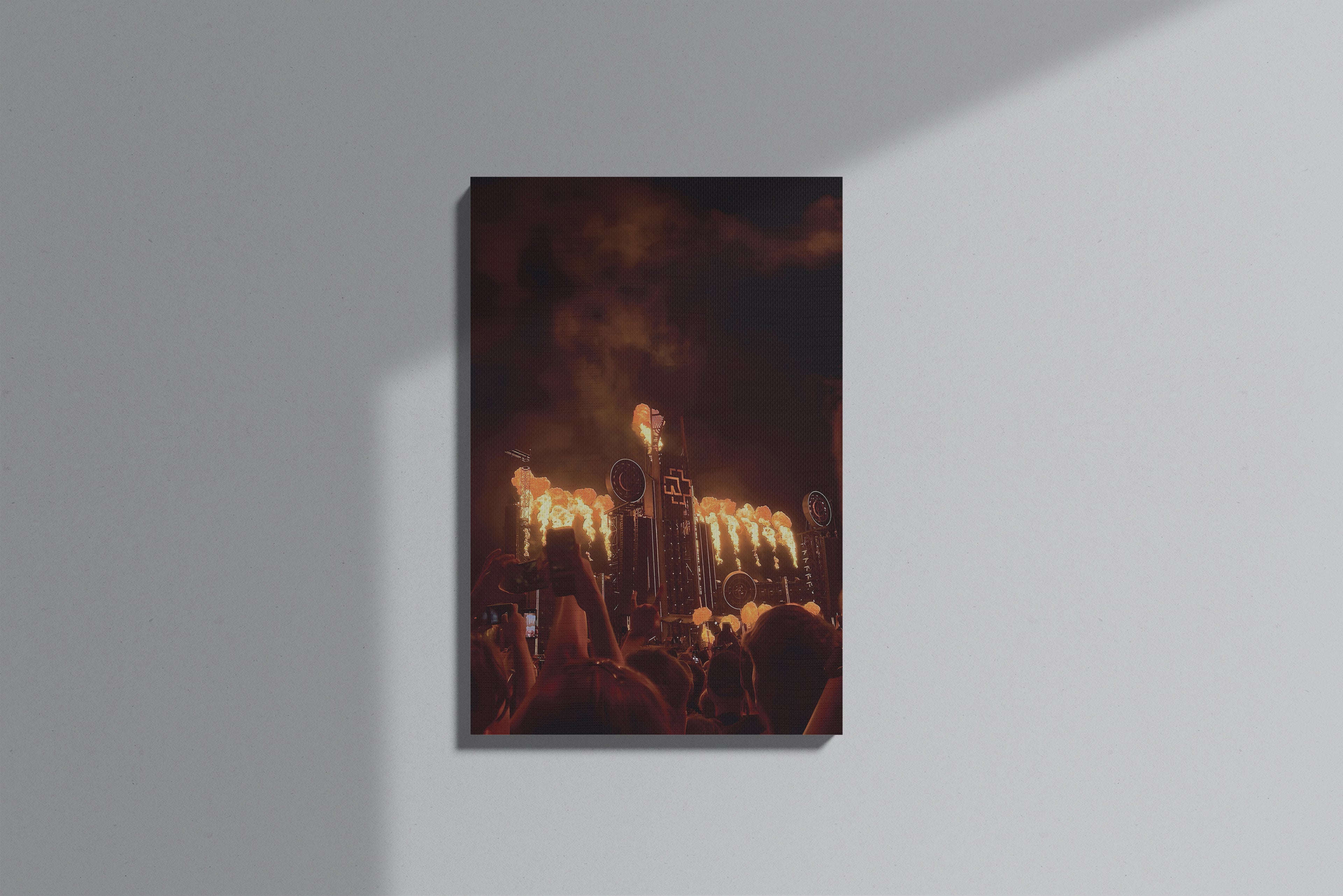 GeekCultcha Rammstein Concert Fire Show Premium Canvas Painting