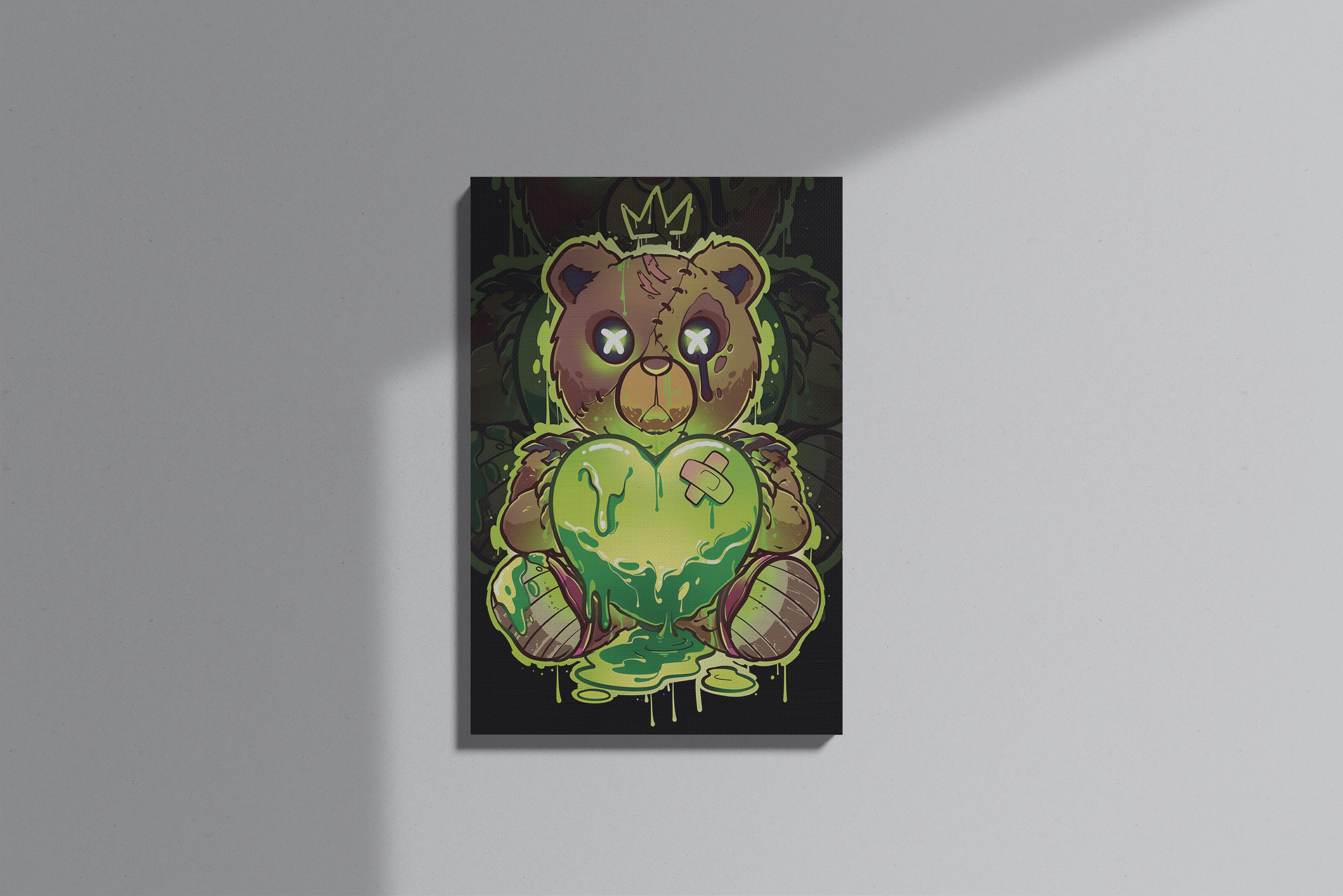 GeekCultcha Grotesque Teddy Bear Themed Premium Canvas Painting