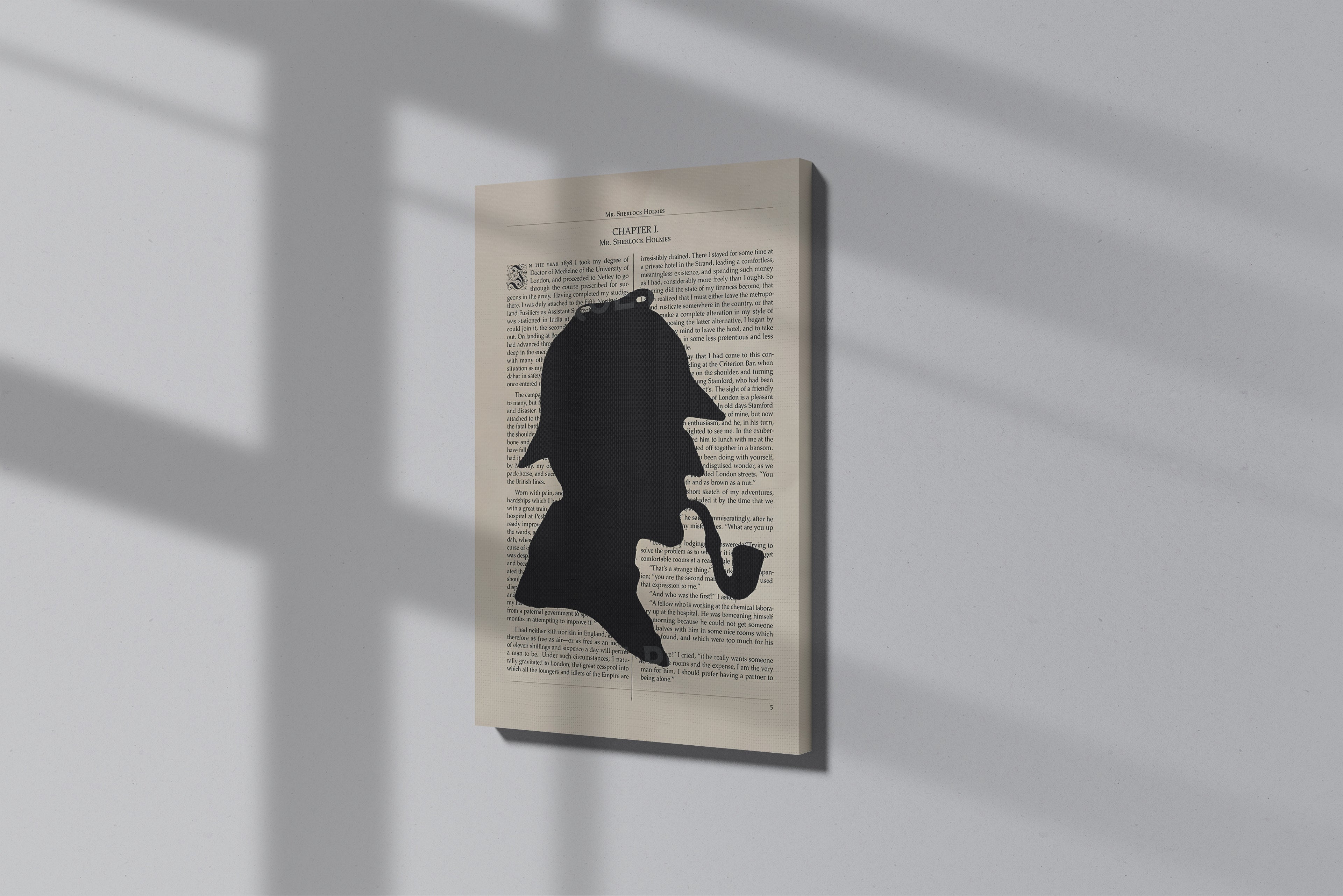 GeekCultcha Sherlock Holmes Silhouette Premium Canvas Painting