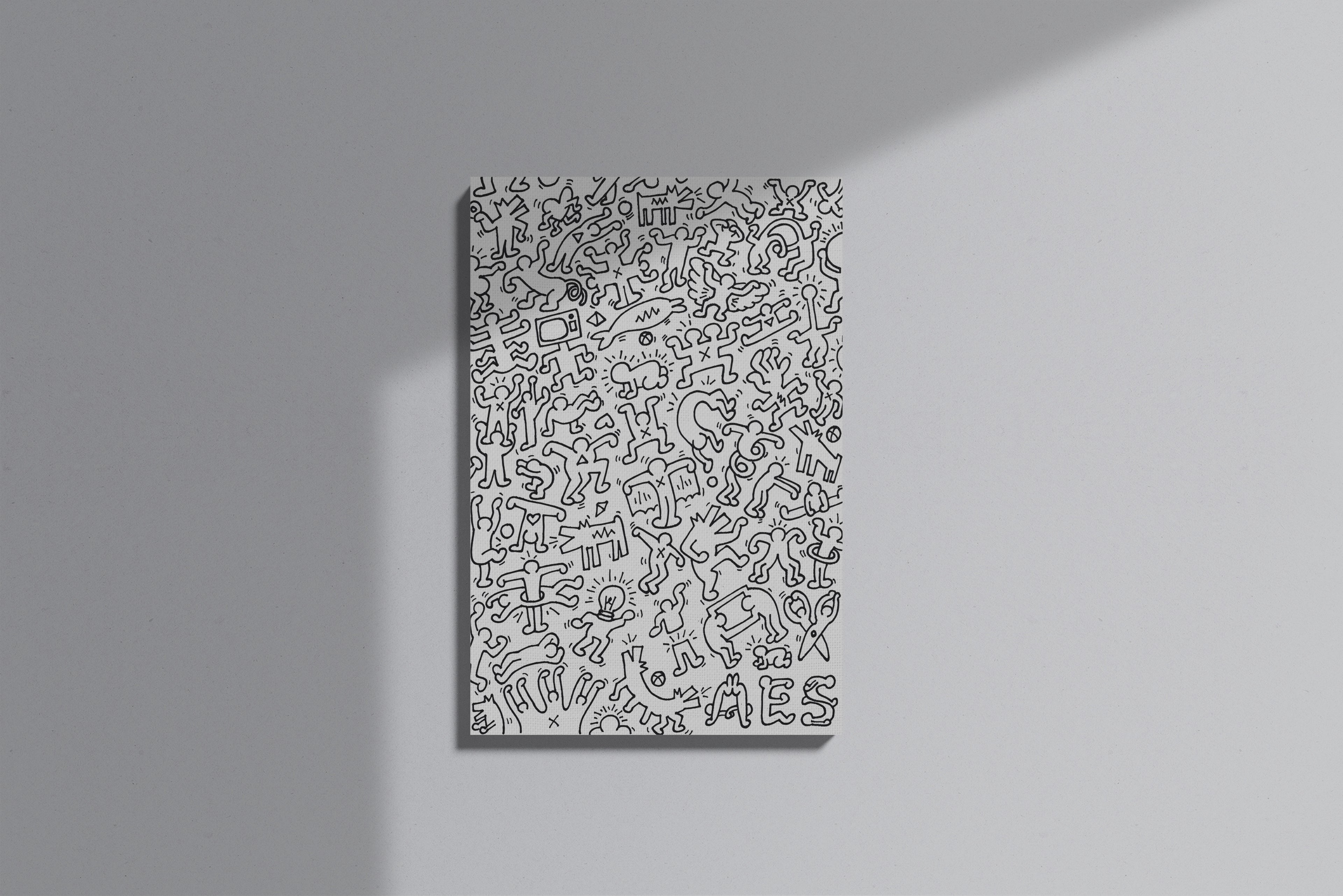 GeekCultcha Keith Haring Stylized Art Premium Canvas Print