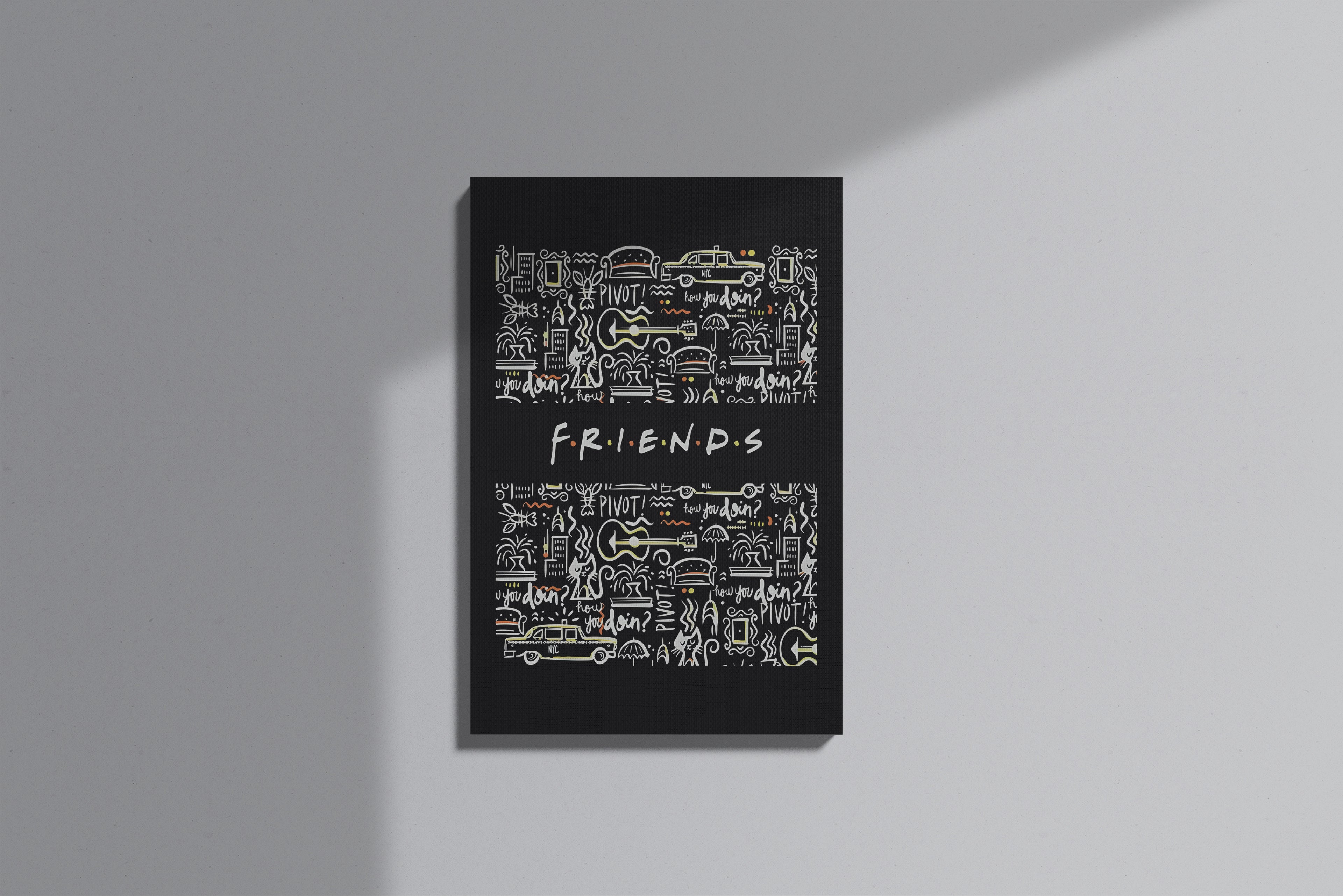 GeekCultcha Friends Themed Premium Canvas Painting
