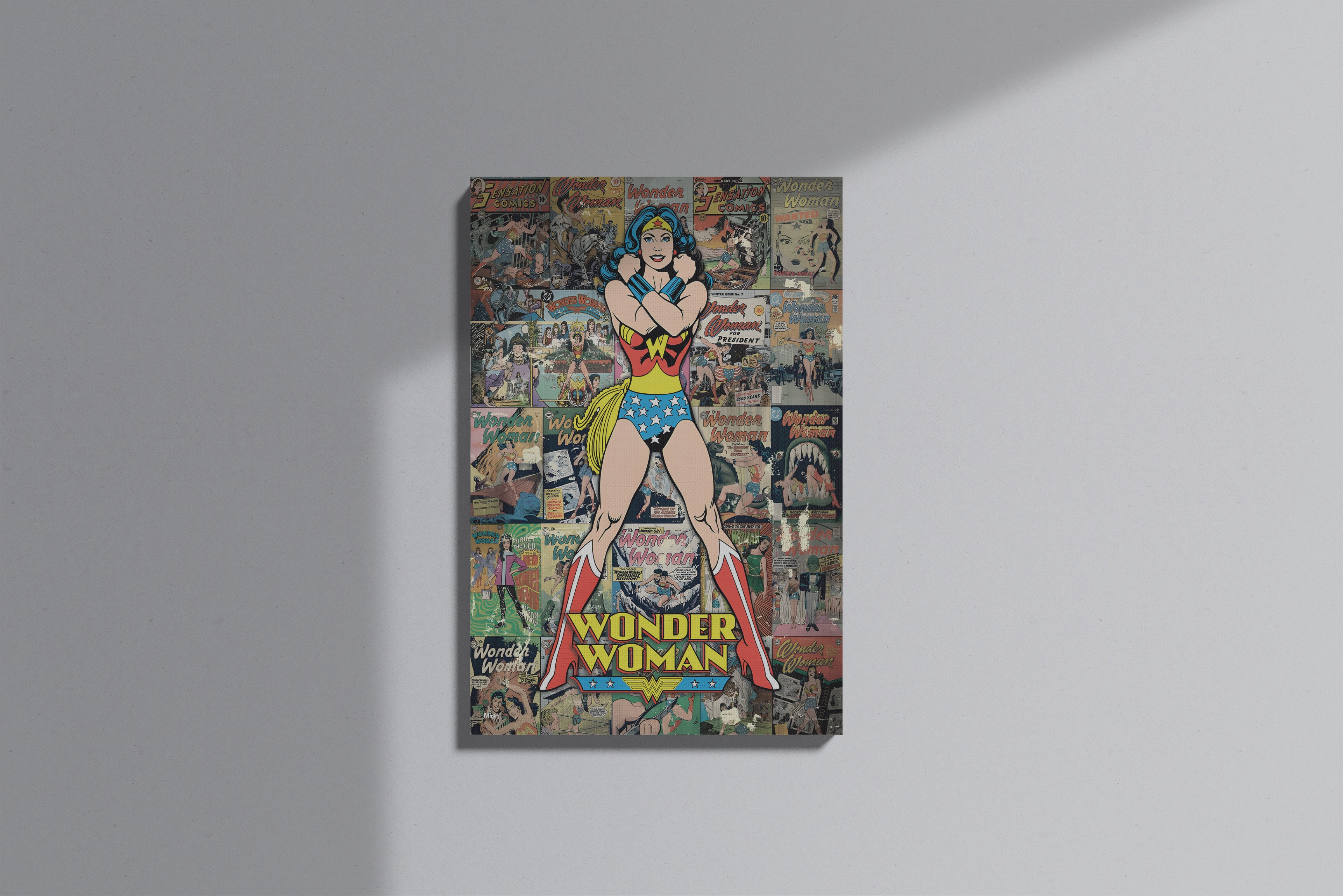 GeekCultcha DC Comics Wonder Woman Premium Canvas Print Retro Style