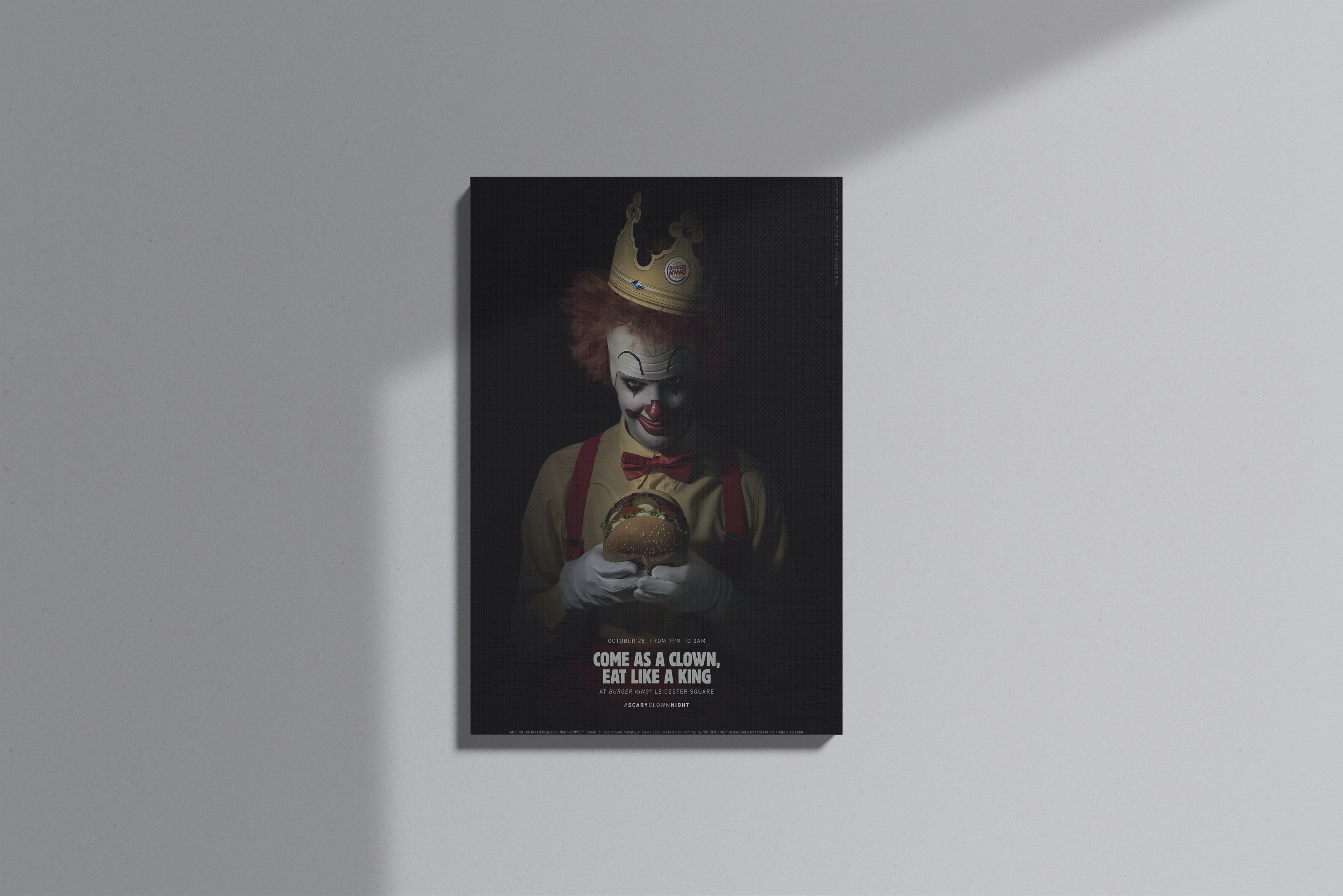 GeekCultcha Burger King Crown and Clown Premium Canvas Painting