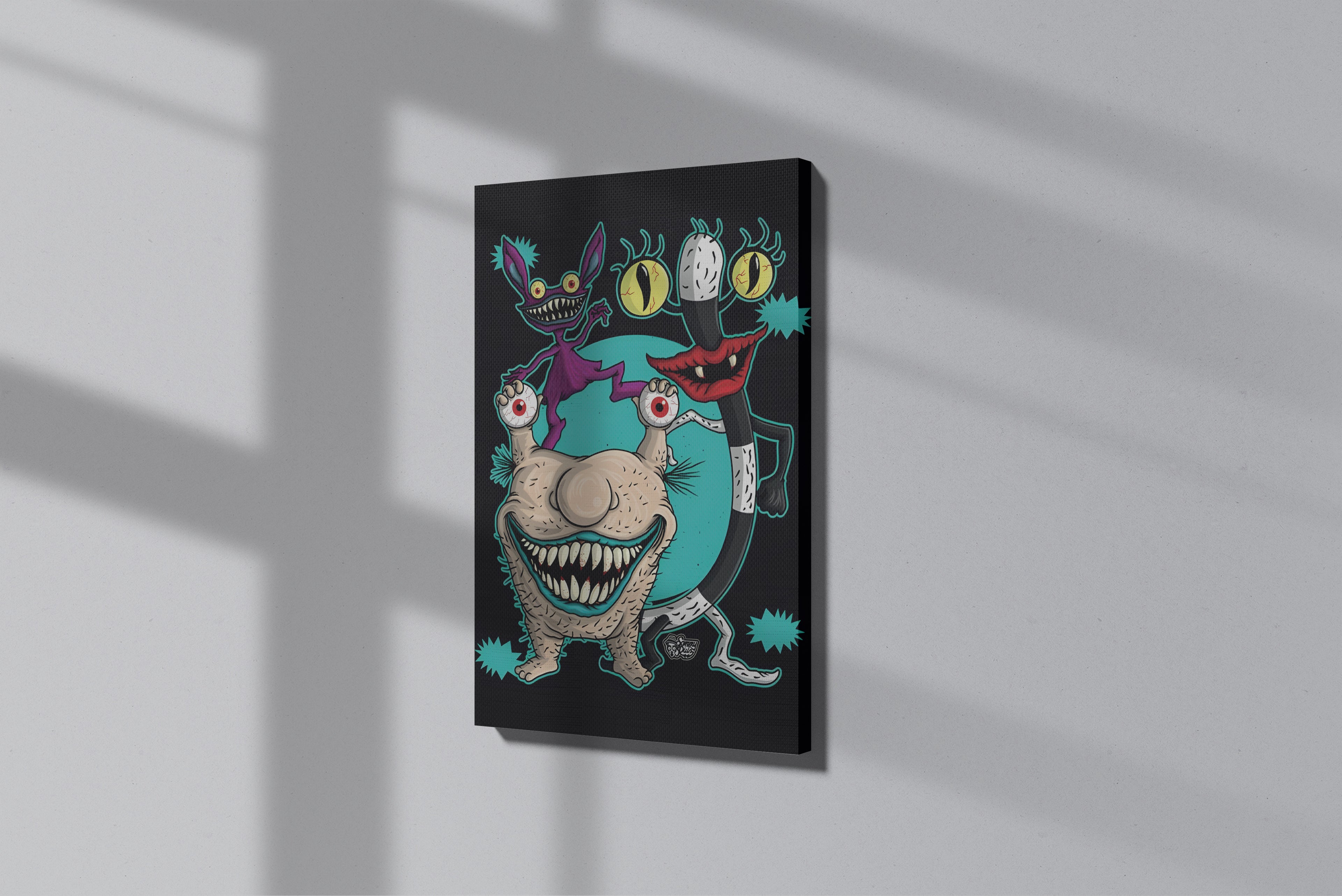 GeekCultcha Aaahh!!! Real Monsters Character Themed Premium Canvas Print