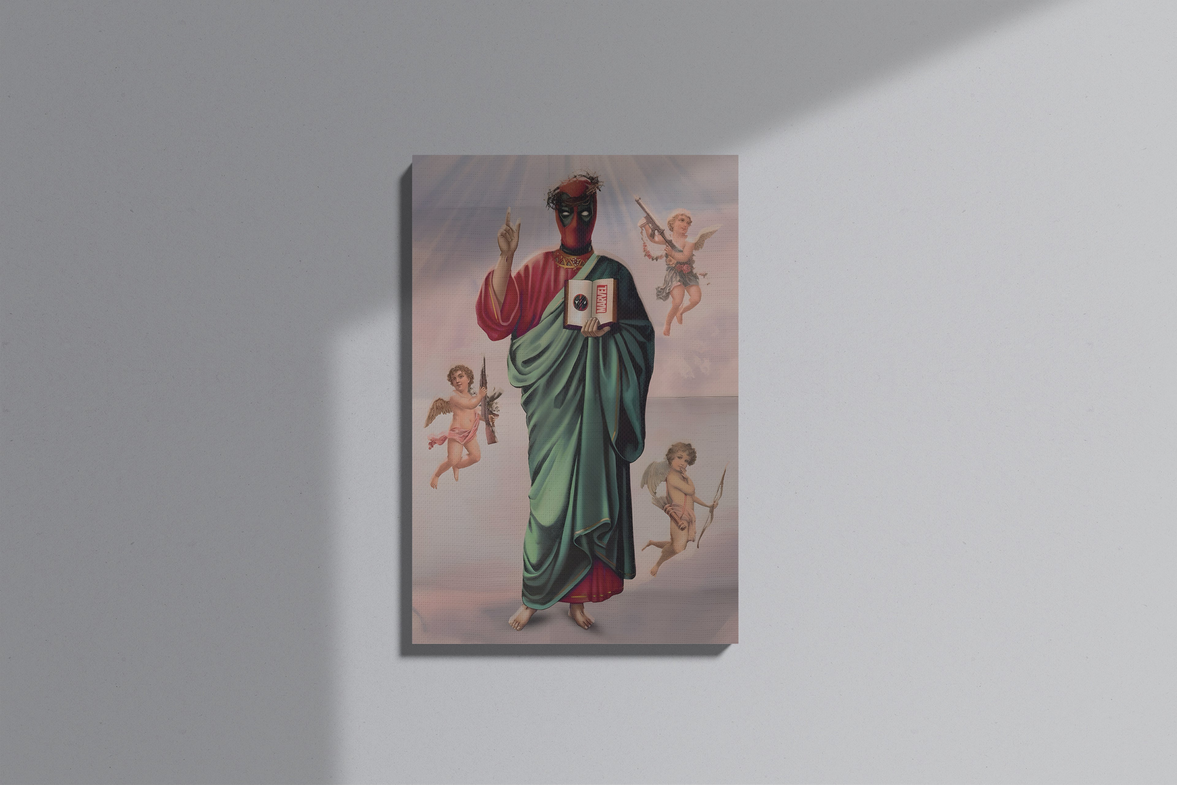 GeekCultcha Marvel Deadpool Premium Canvas Painting Vintage Style