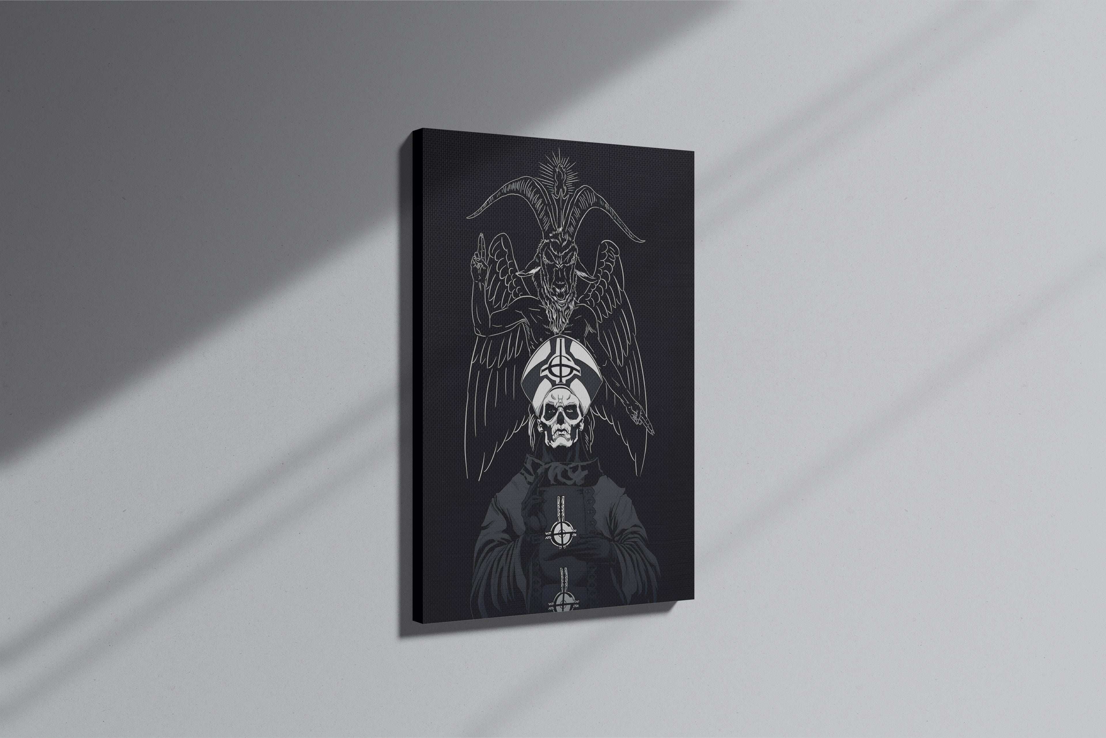 GeekCultcha Ghost Baphomet Premium Canvas Print