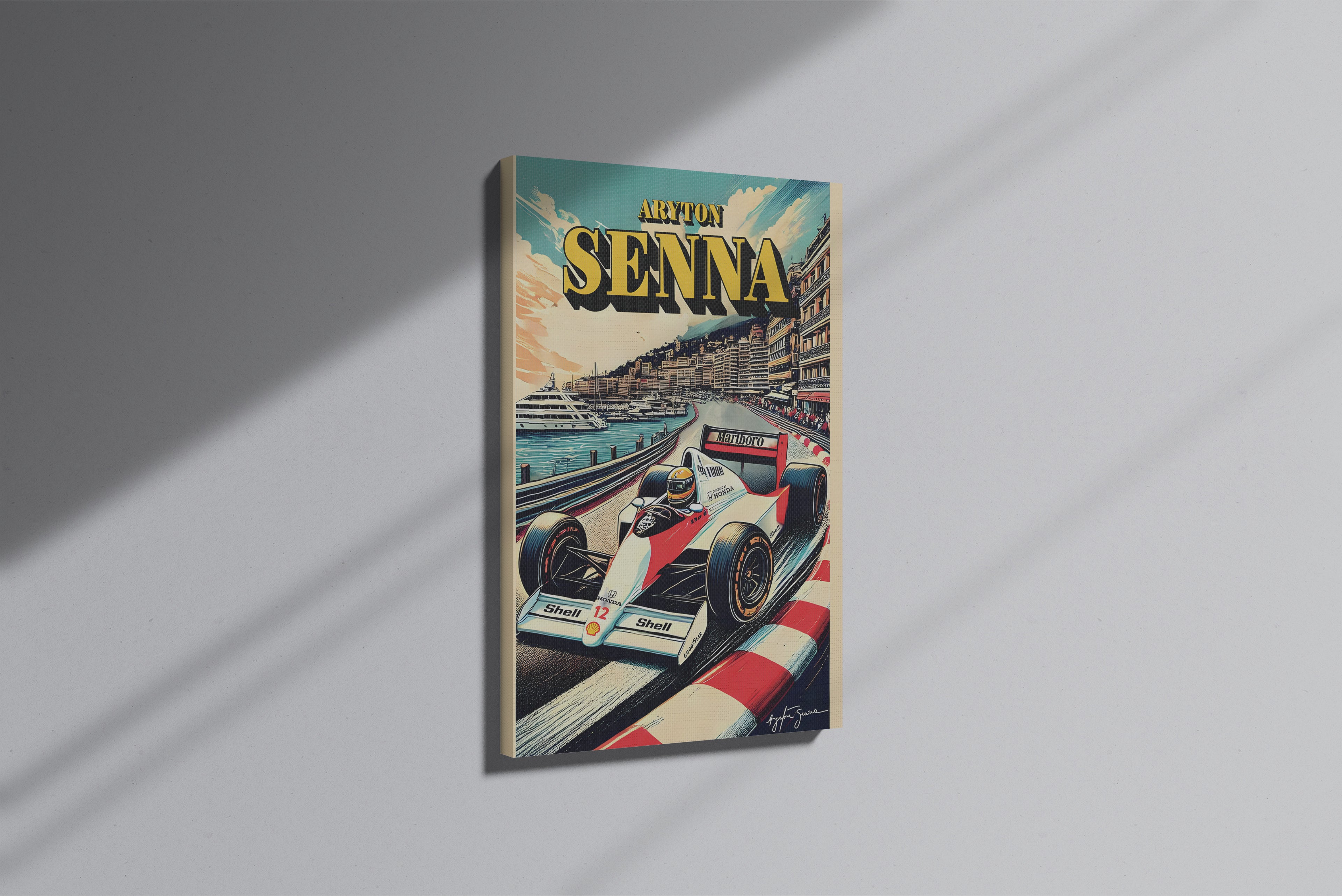 GeekCultcha Ayrton Senna Racing Themed Premium Canvas Painting