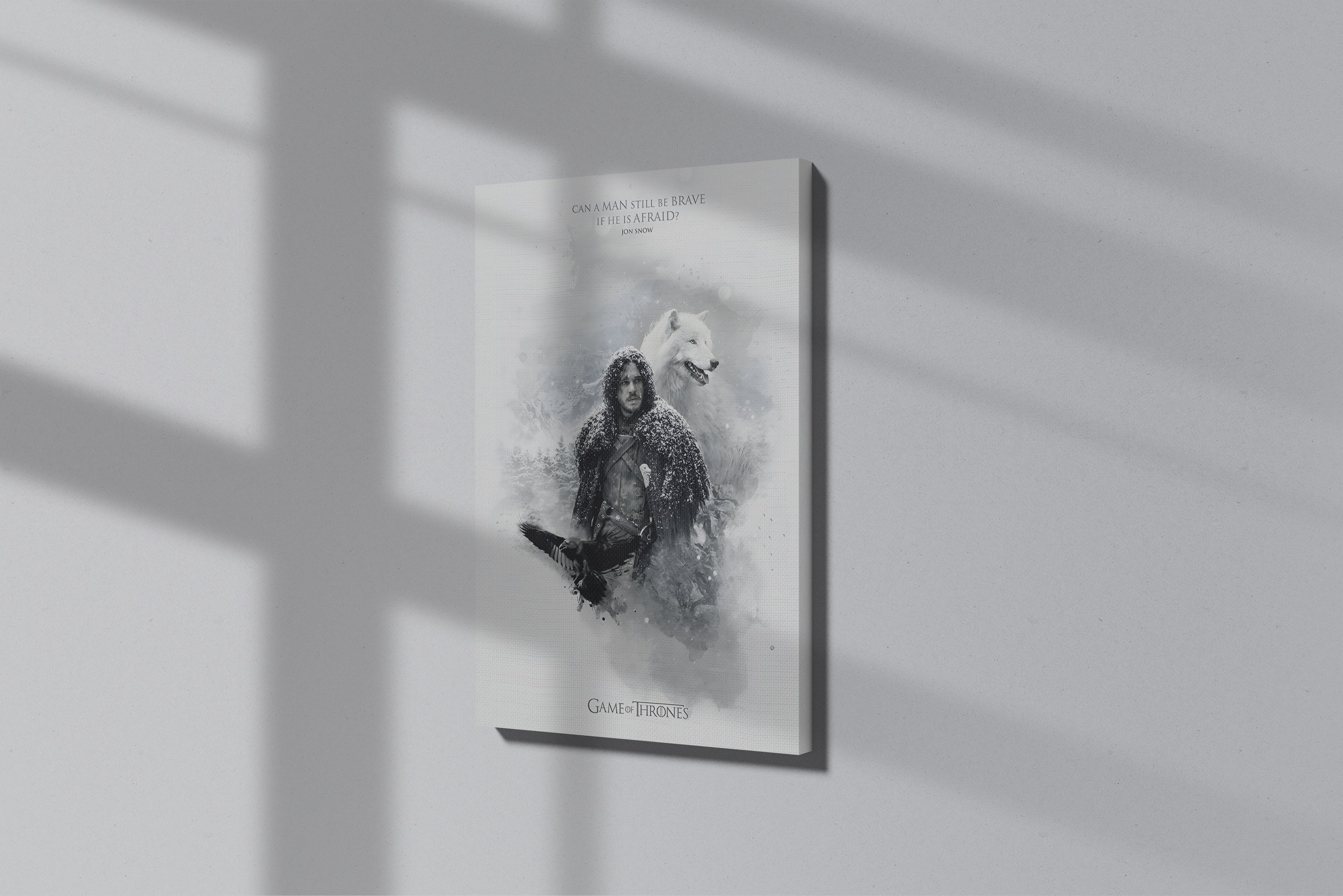 GeekCultcha Game of Thrones Jon Snow Premium Canvas Painting Winter Style
