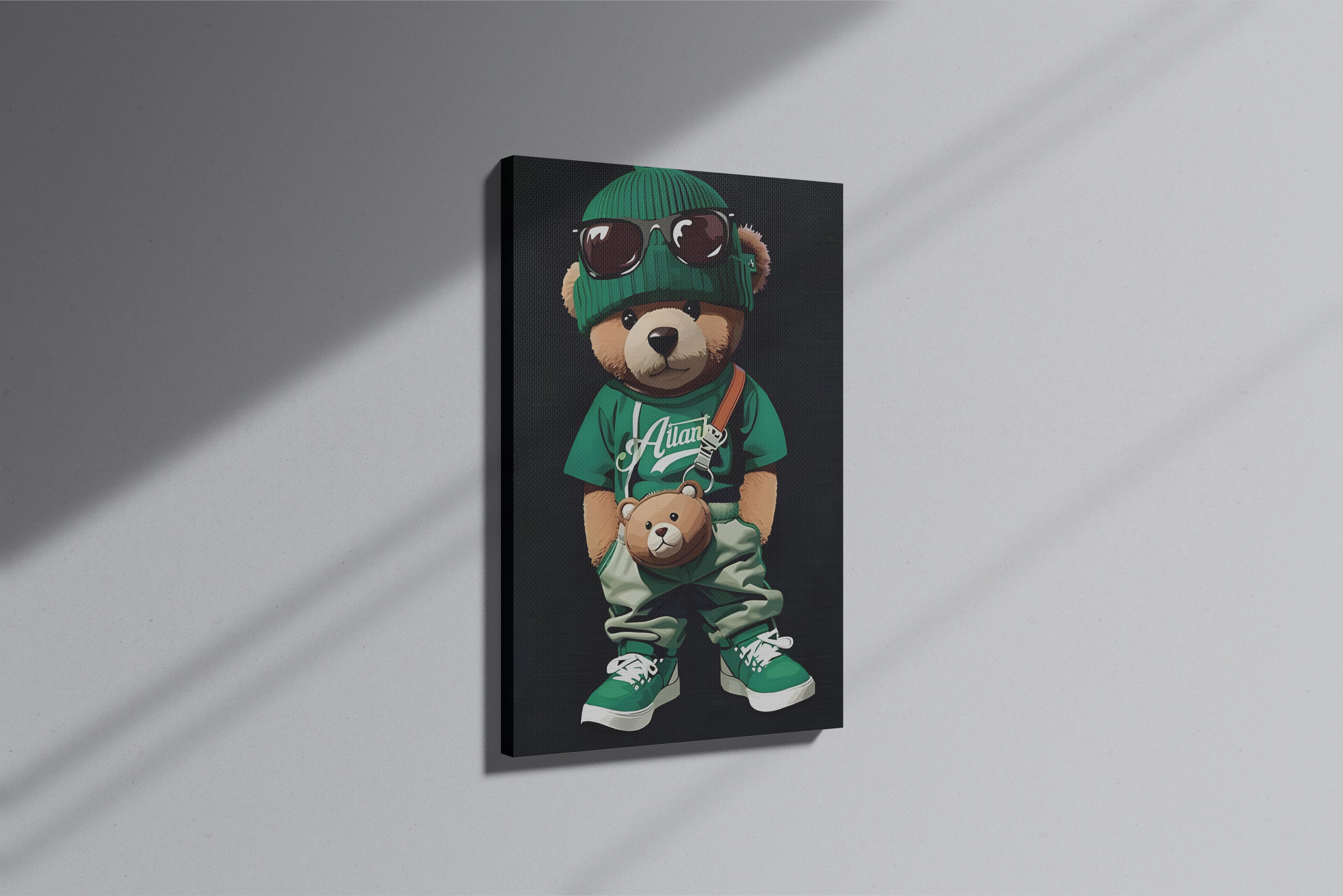 GeekCultcha Teddy Bear Streetwear Premium Canvas Print