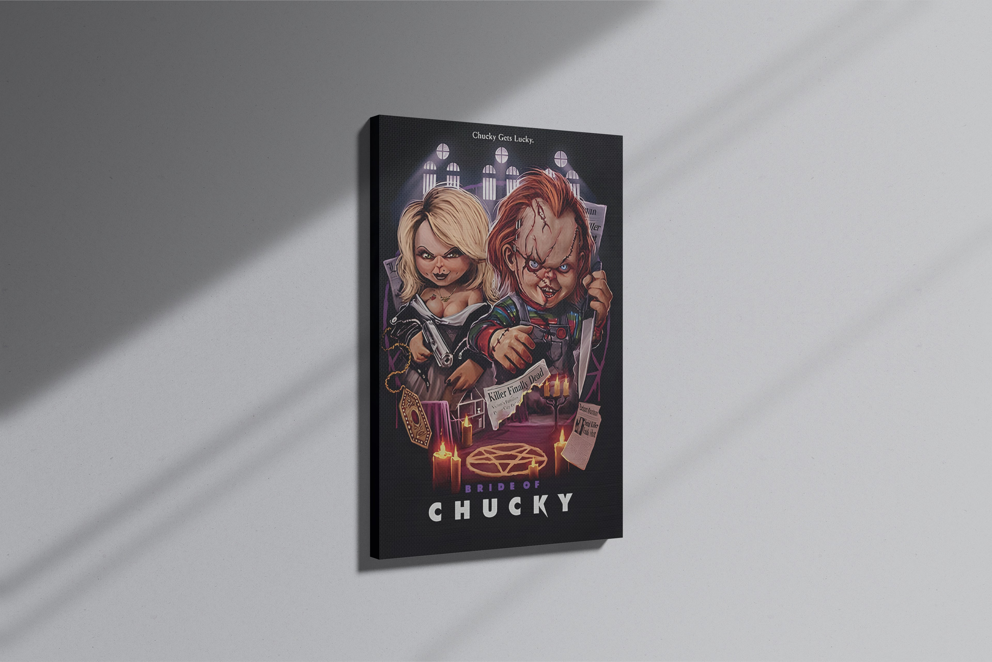 GeekCultcha Bride of Chucky Chucky and Tiffany Premium Canvas Print