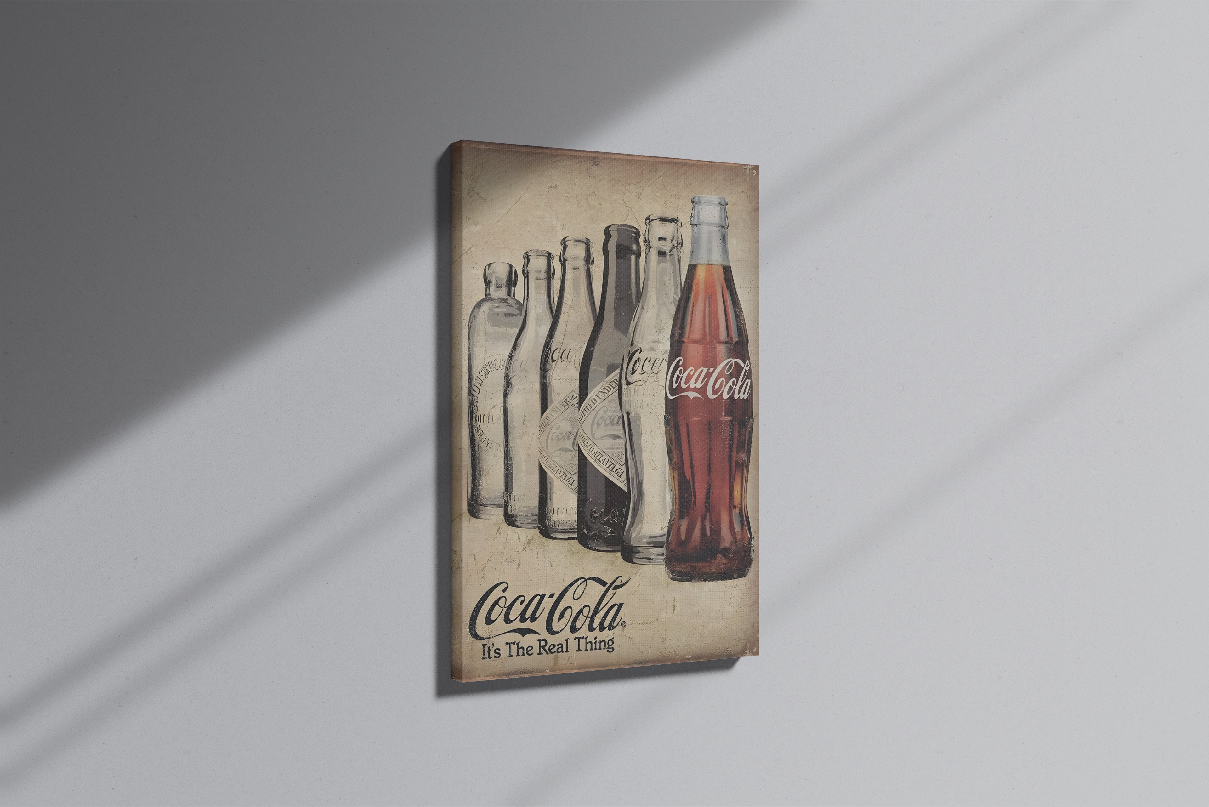 GeekCultcha Coca-Cola Historical Bottle Collection Premium Canvas Painting