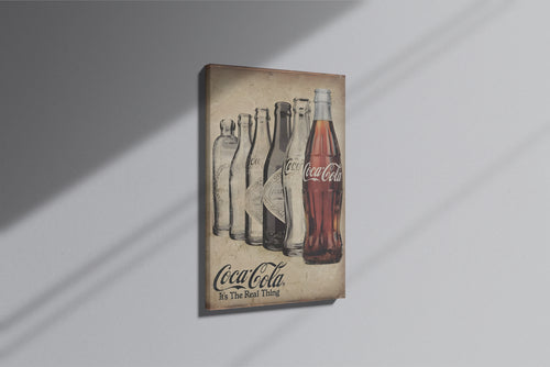 GeekCultcha Coca-Cola Historical Bottle Collection Premium Canvas Painting